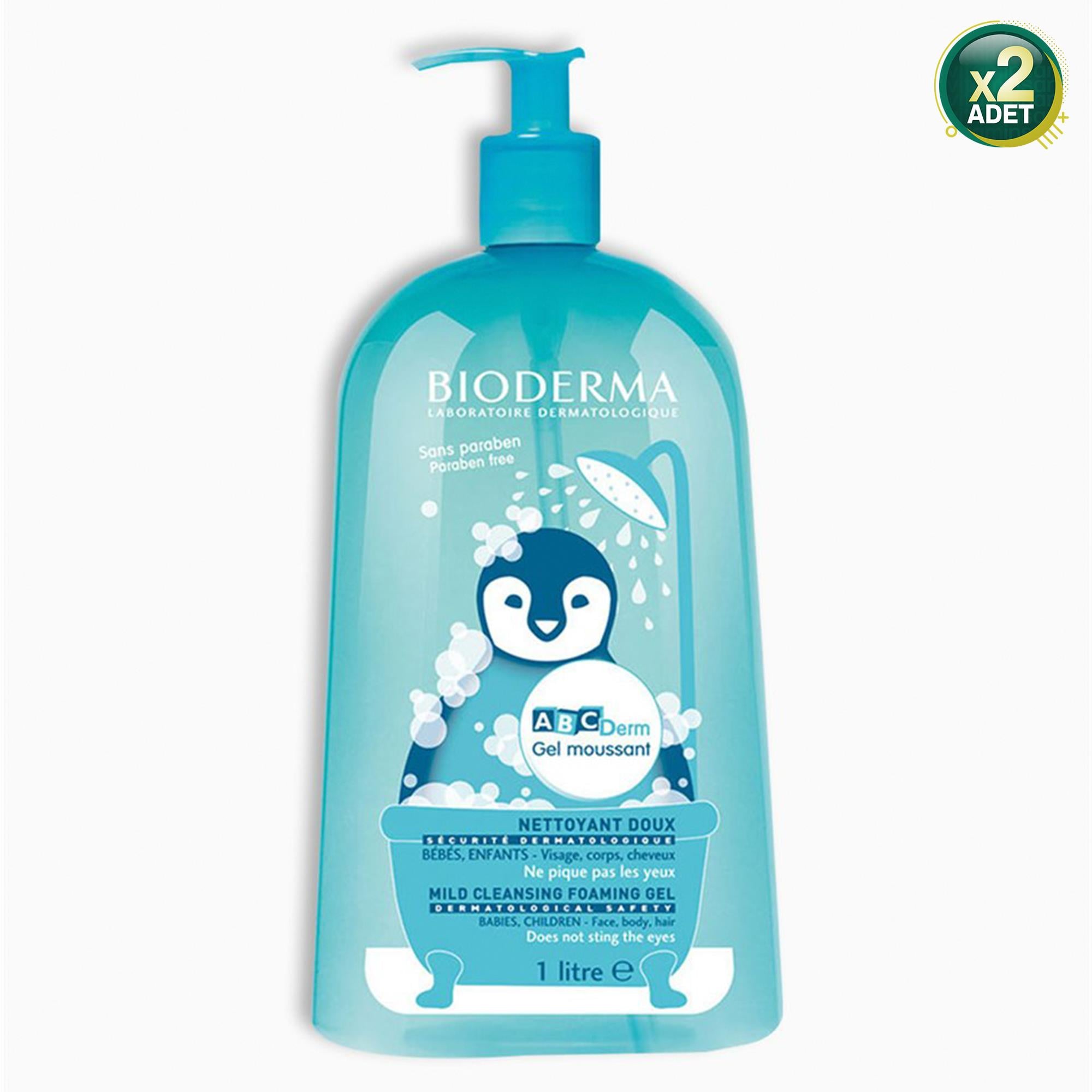 Bioderma ABCDerm Foaming Cleanser Saç Vücut Temizleme Jeli 1000 ml 2 Adet
