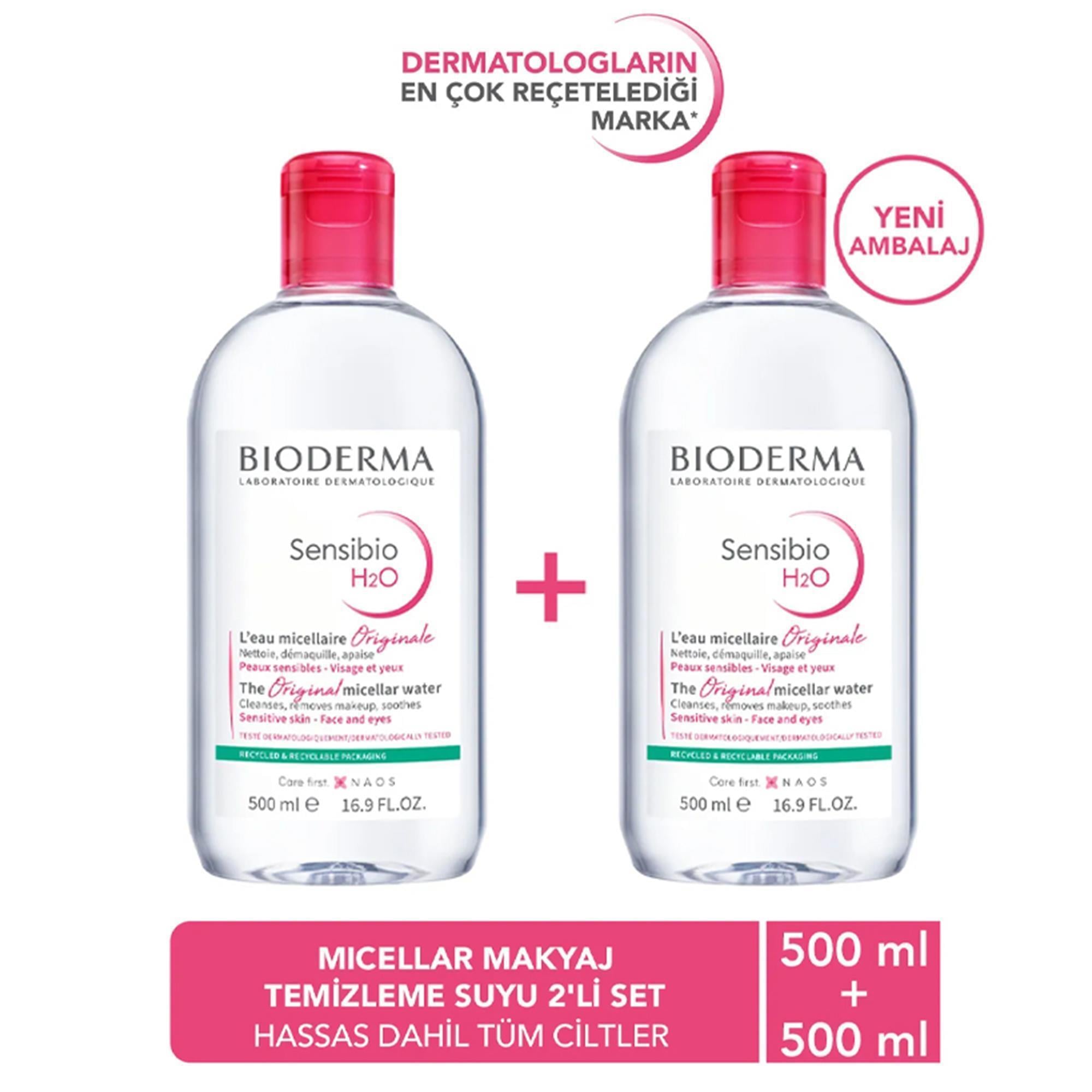 Bioderma Sensibio H2O 500 ml 2 Adet Yüz Temizleme Suyu