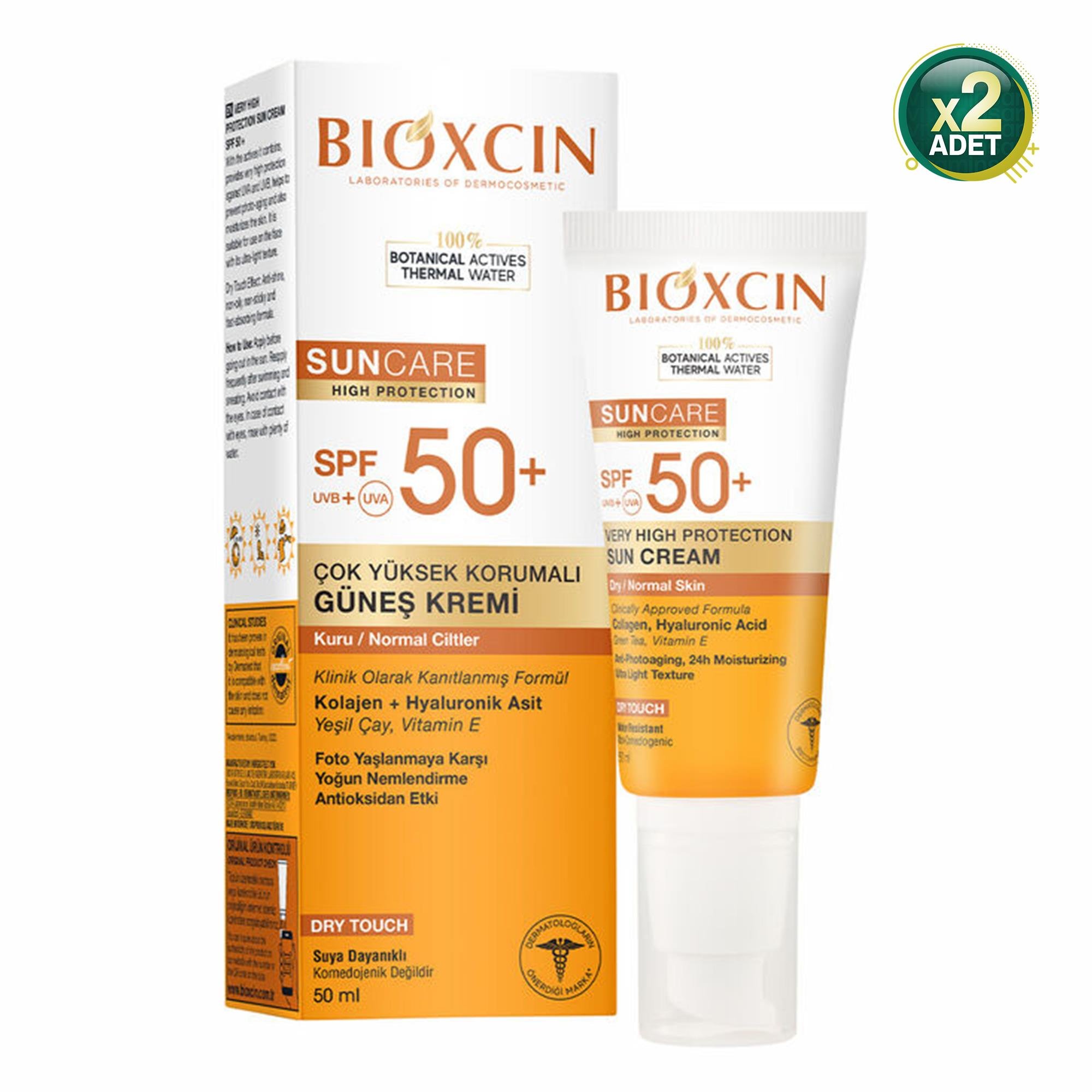 Bioxcin Güneş Kremi Kuru & Normal Ciltler İçin SPF50 50 ml 2 Adet