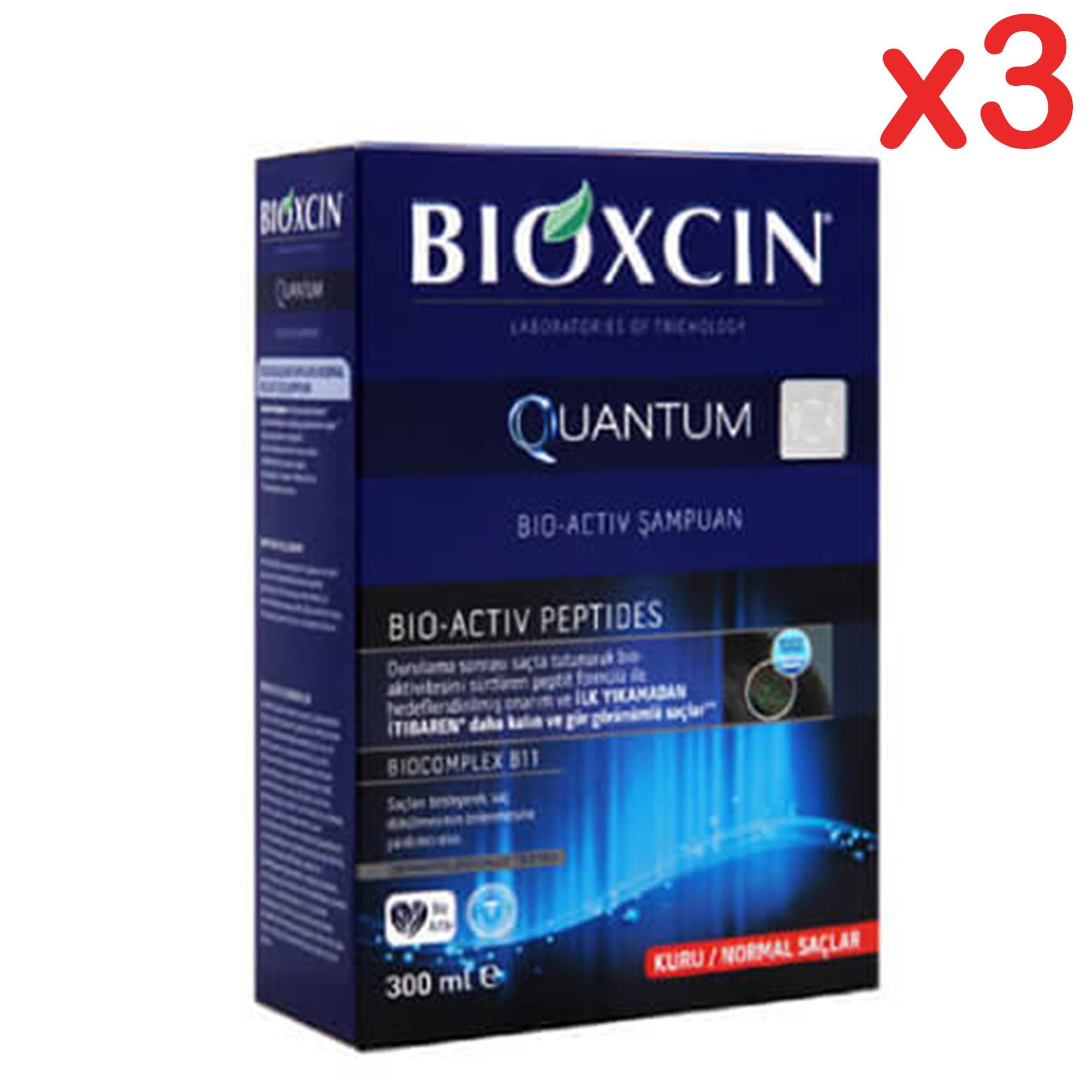 Bioxcin Quantum Kuru / Normal Saçlar için Şampuan 300 ml 3 Adet