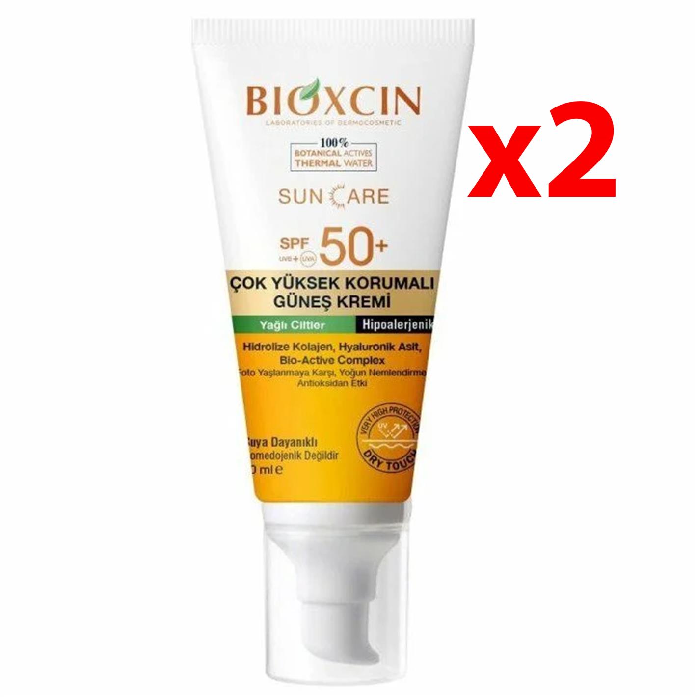 Bioxcin Sun Care Çok Yüksek Korumalı Yağlı Ciltler Için Güneş Kremi Spf 50+ 50 ml 2 Adet