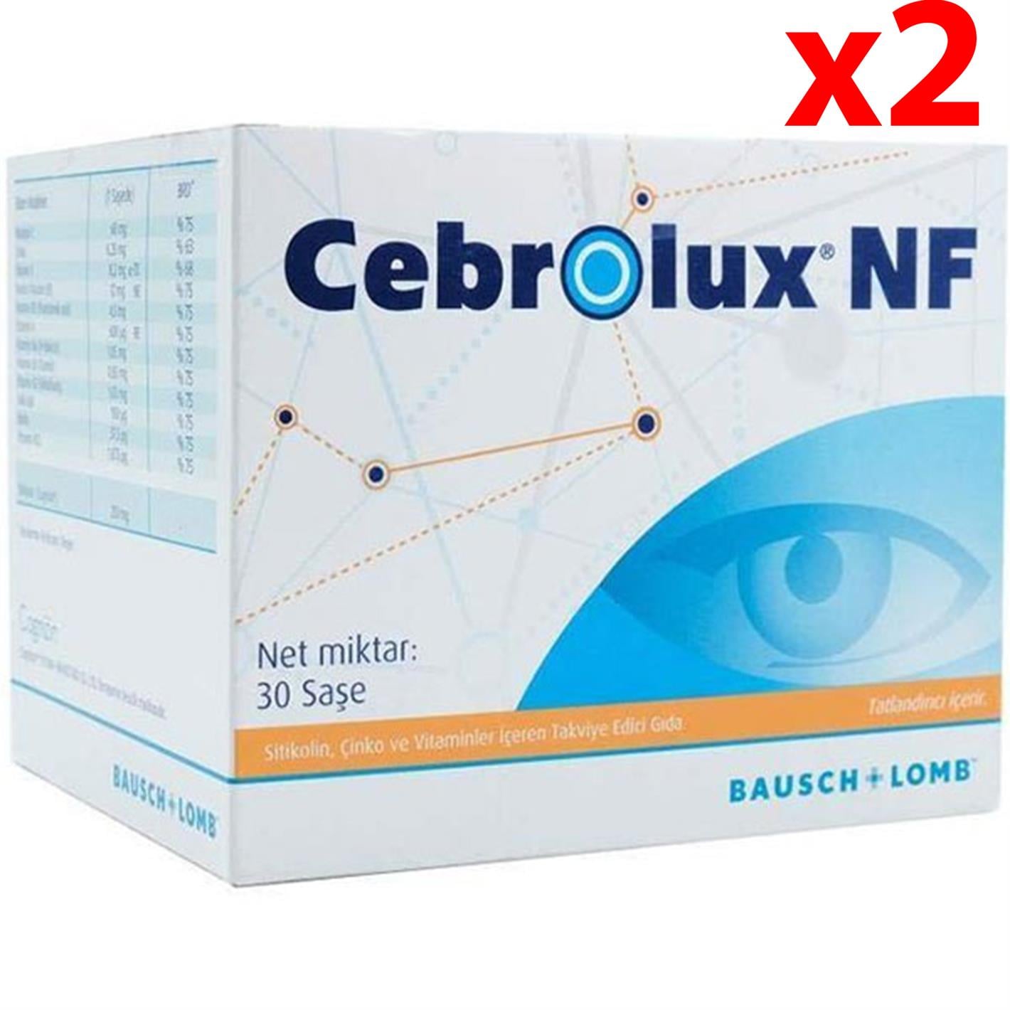 Cebrolux Nf 30 Saşe Sitikolin ve Çinko Takviyesi 2 Adet
