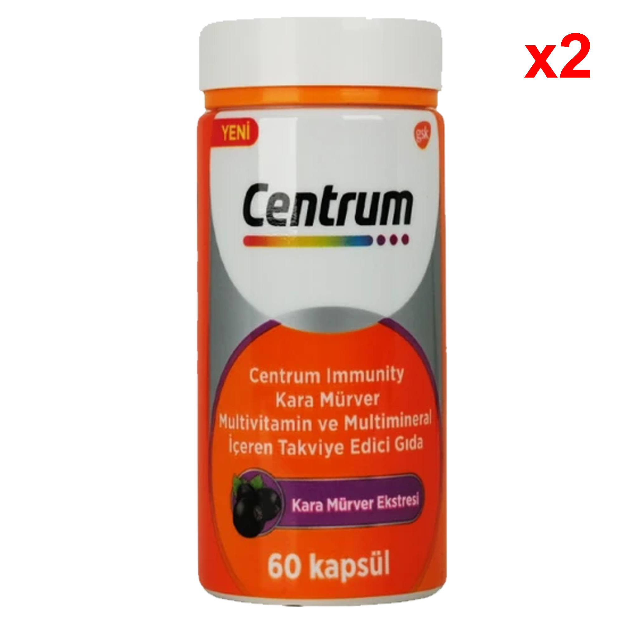 Centrum Immunity Kara Mürver Multivitamin 60 Kapsül 2 Adet