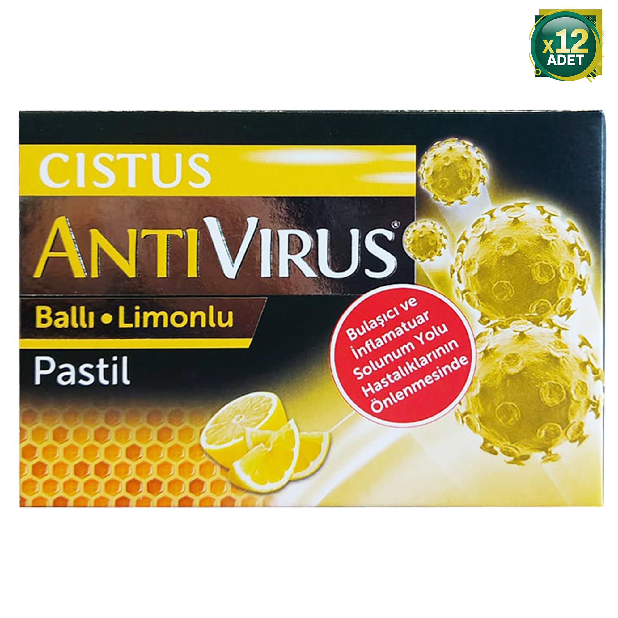 Cistus Antivirüs Ballı Limonlu Pastil 10'lu 12 Adet