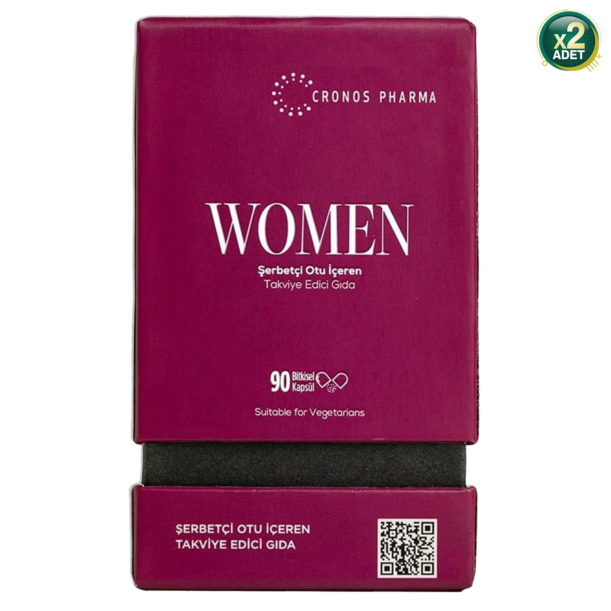 Cronos Pharma Women Şerbetçi Otu İçeren Takviye Edici Gıda 90 Bitkisel Kapsül 2 Adet
