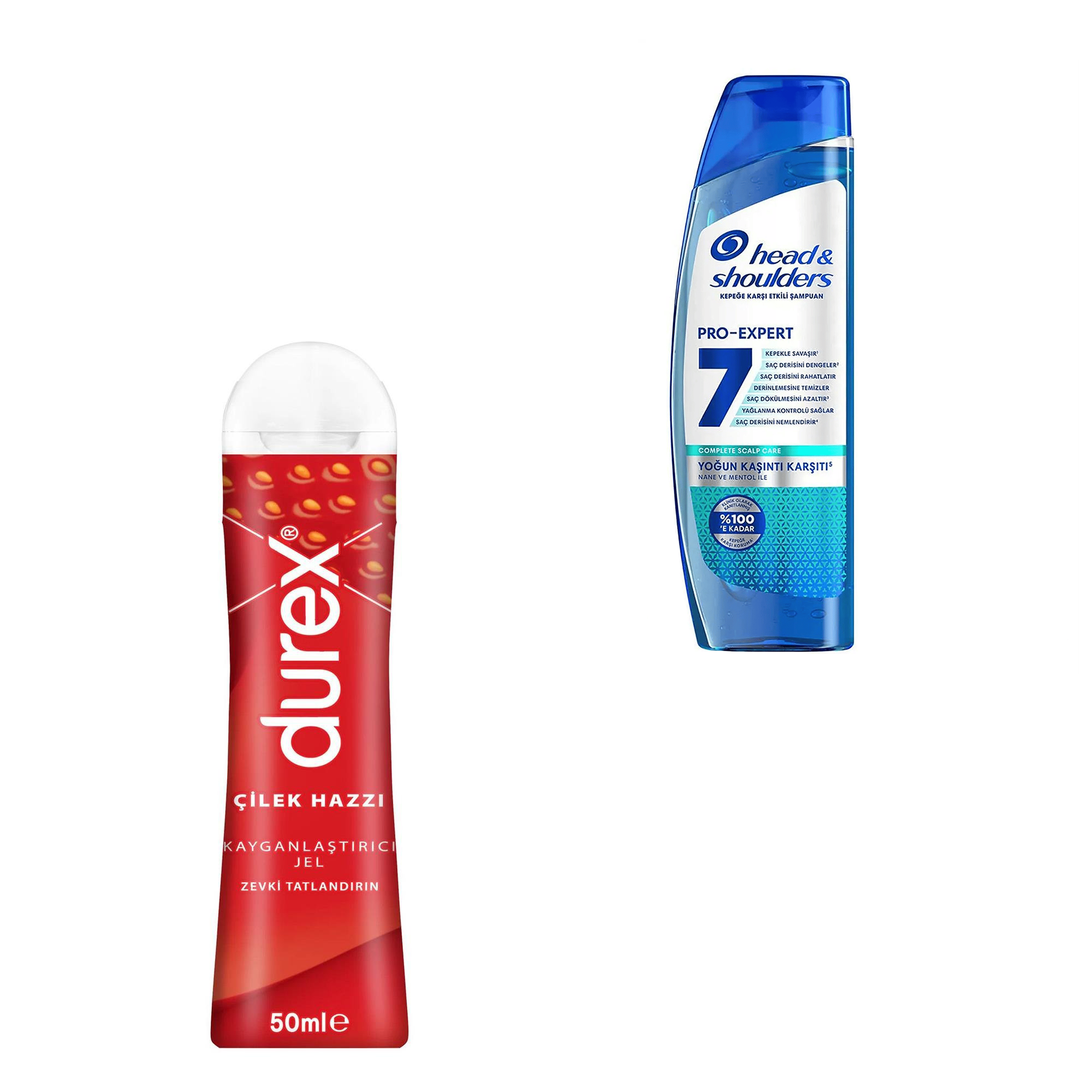 Durex Play Çilek Hazzı Kayganlaştırıcı Jel 50 ml +Head & Shoulders Pro-Expert 7 Nane Şampuan 