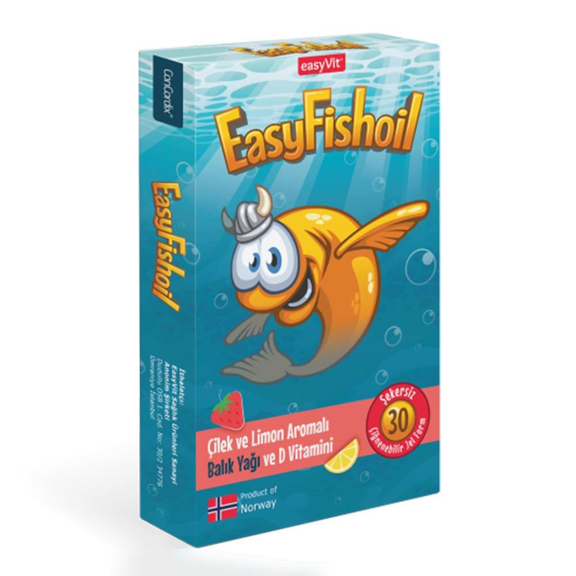 EasyFishoil Omega 3 30 Çiğnenebilir Jel Tablet - Çilek ve Limon Aromalı