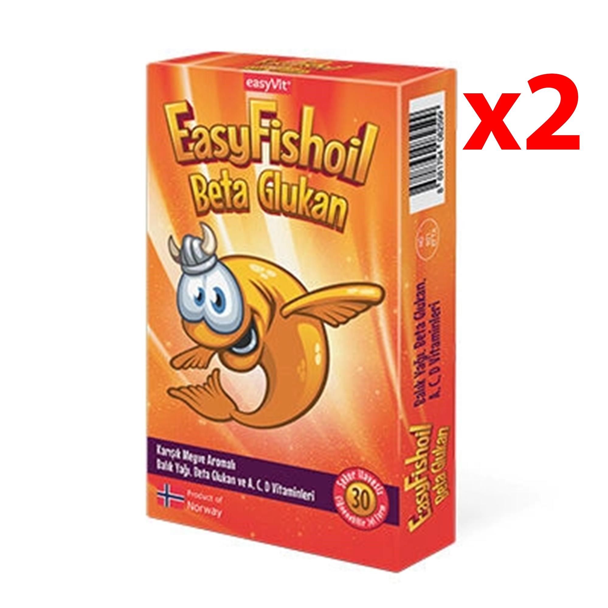 Easyvit EasyFishoil Beta Glukan Çiğnenebilir 30 Jel Form 2 Adet