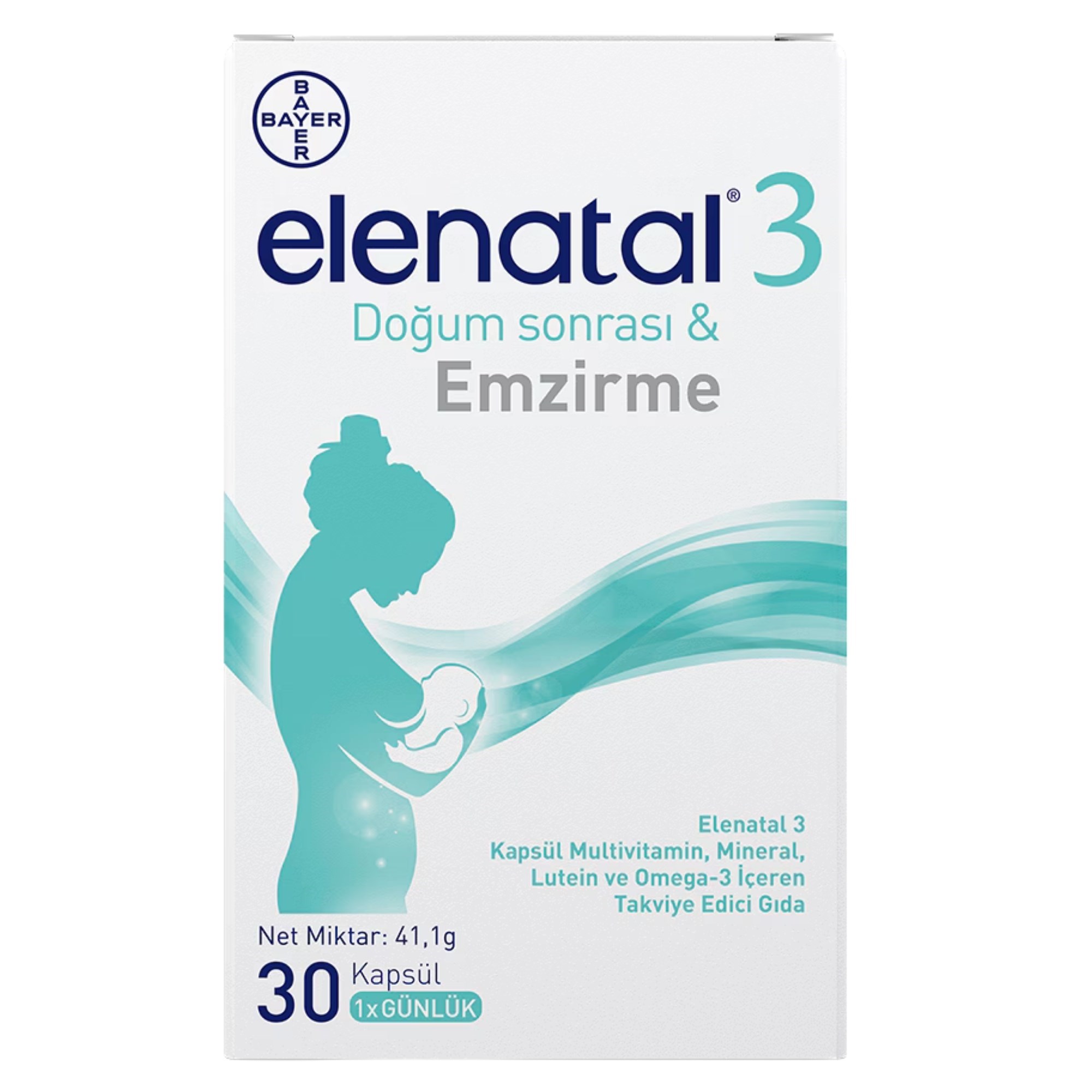 Elenatal - 3 30 Kapsül Emzirme Dönemi İçin Multivitamin ve Mineral İçeren Takviye Gıda
