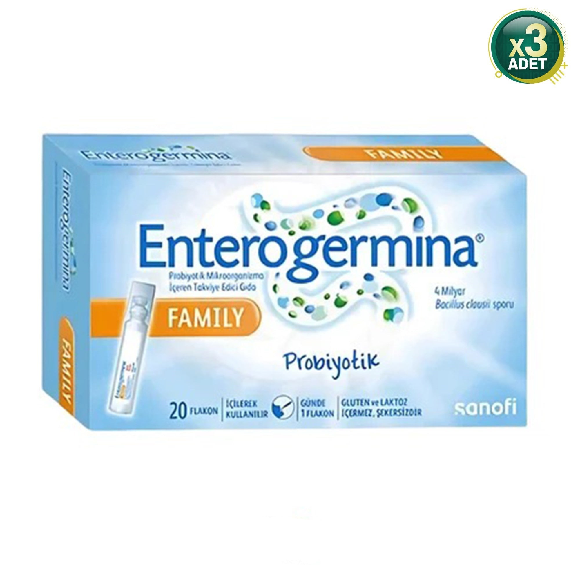 Enterogermina Famıly 5 ml x 20 Flakon Probiyotik 3 Adet