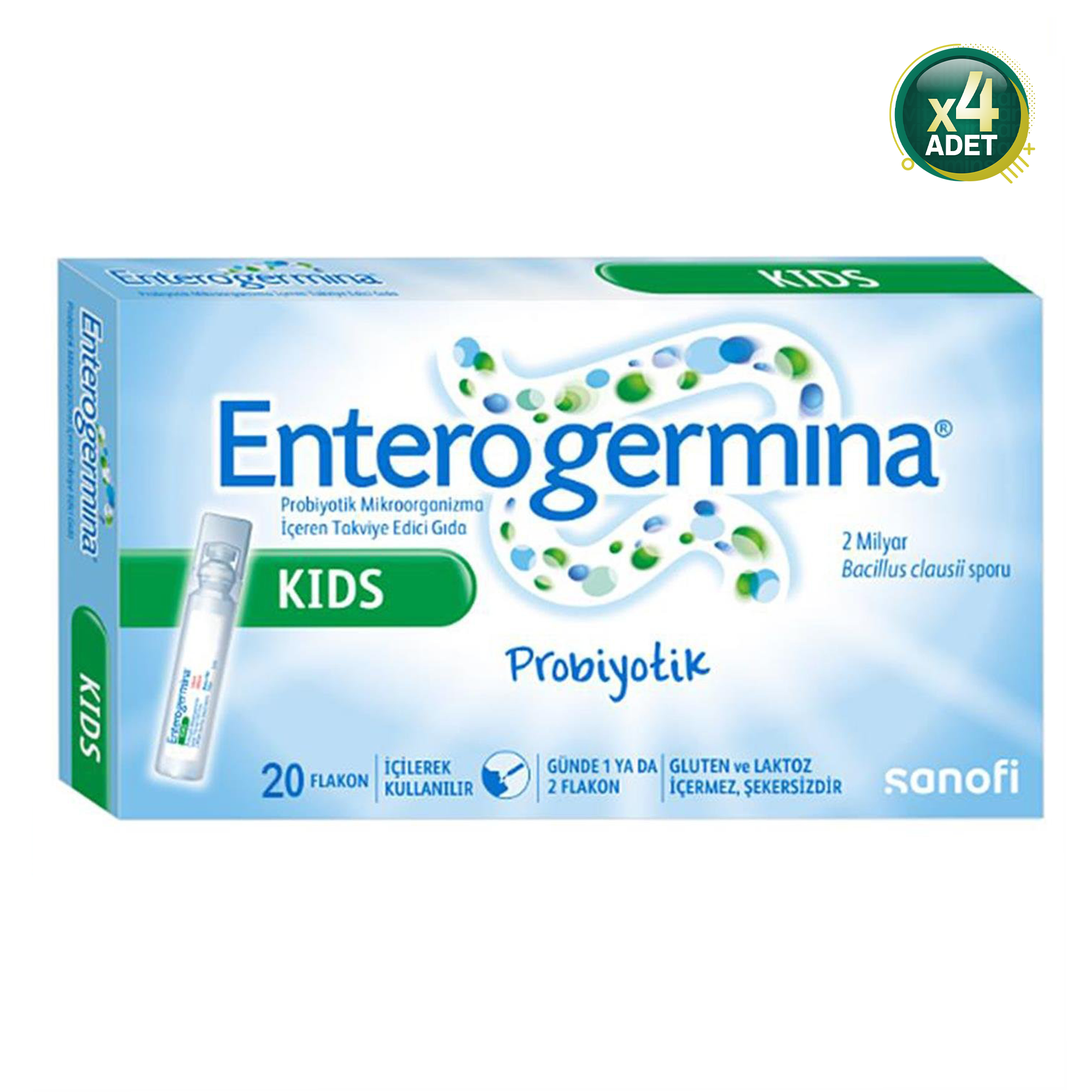 Enterogermina Kids Çocuklar İçin 5 ml x 20 Flakon 4 Adet