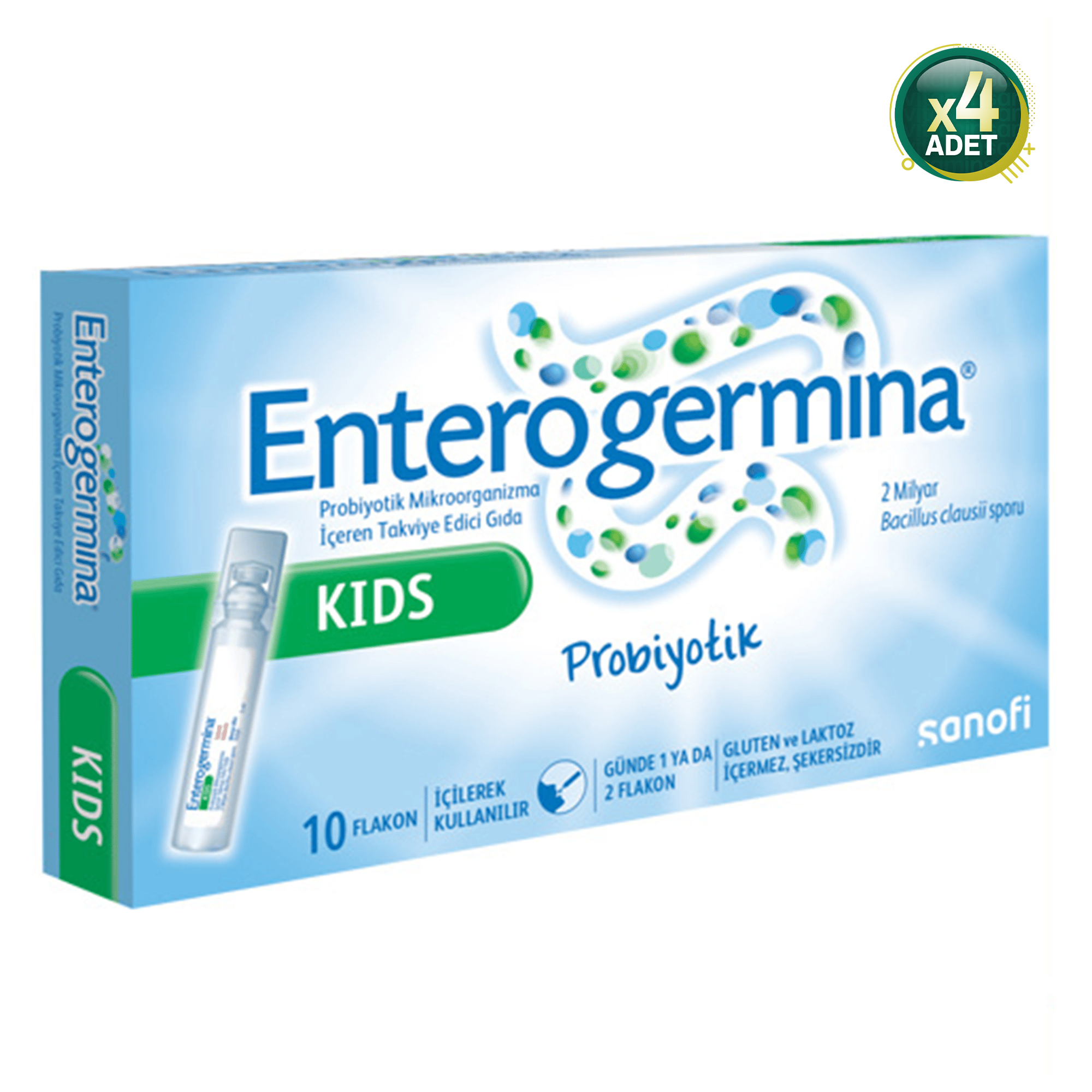 Enterogermina Kids Probiyotik İçeren Takviye Edici Gıda 10 Flakon 4 Adet