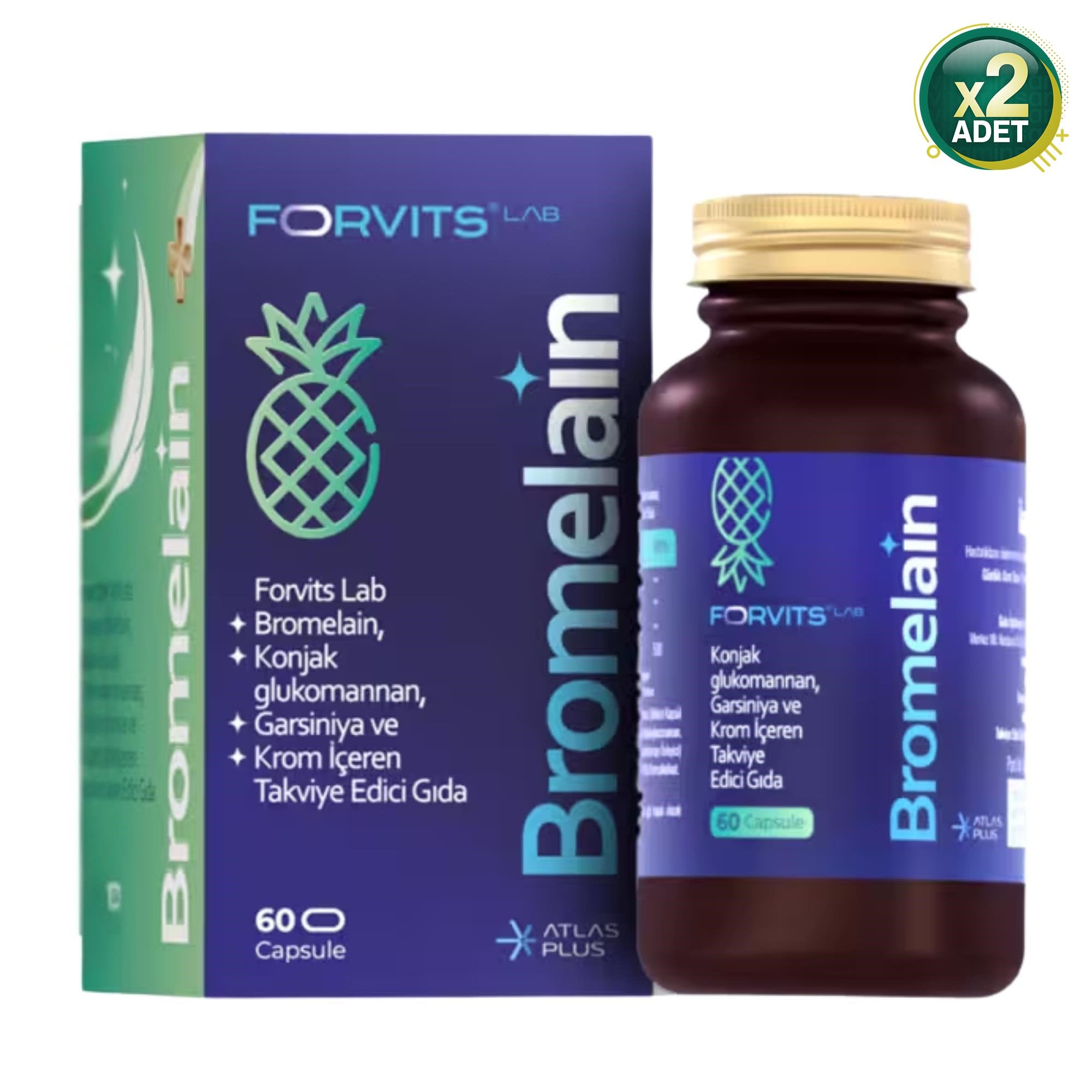 Forvits Lab Bromelain 60 Kapsül 2 Adet