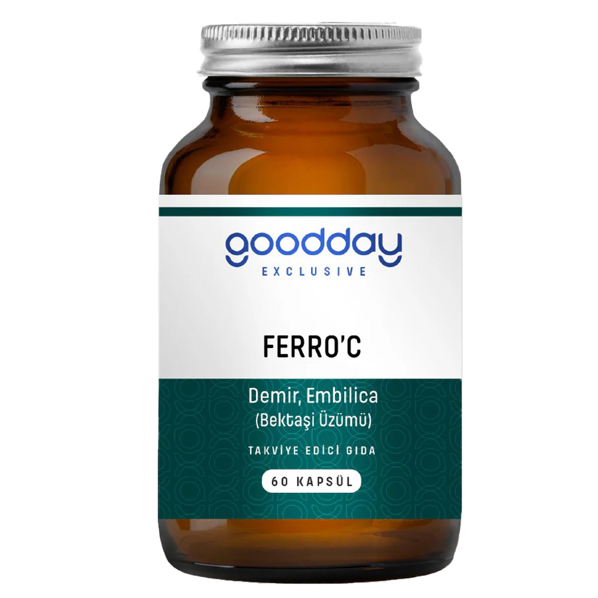GOODDAY FERRO' C 60 KAPSÜL TAKVİYE EDİCİ GIDA