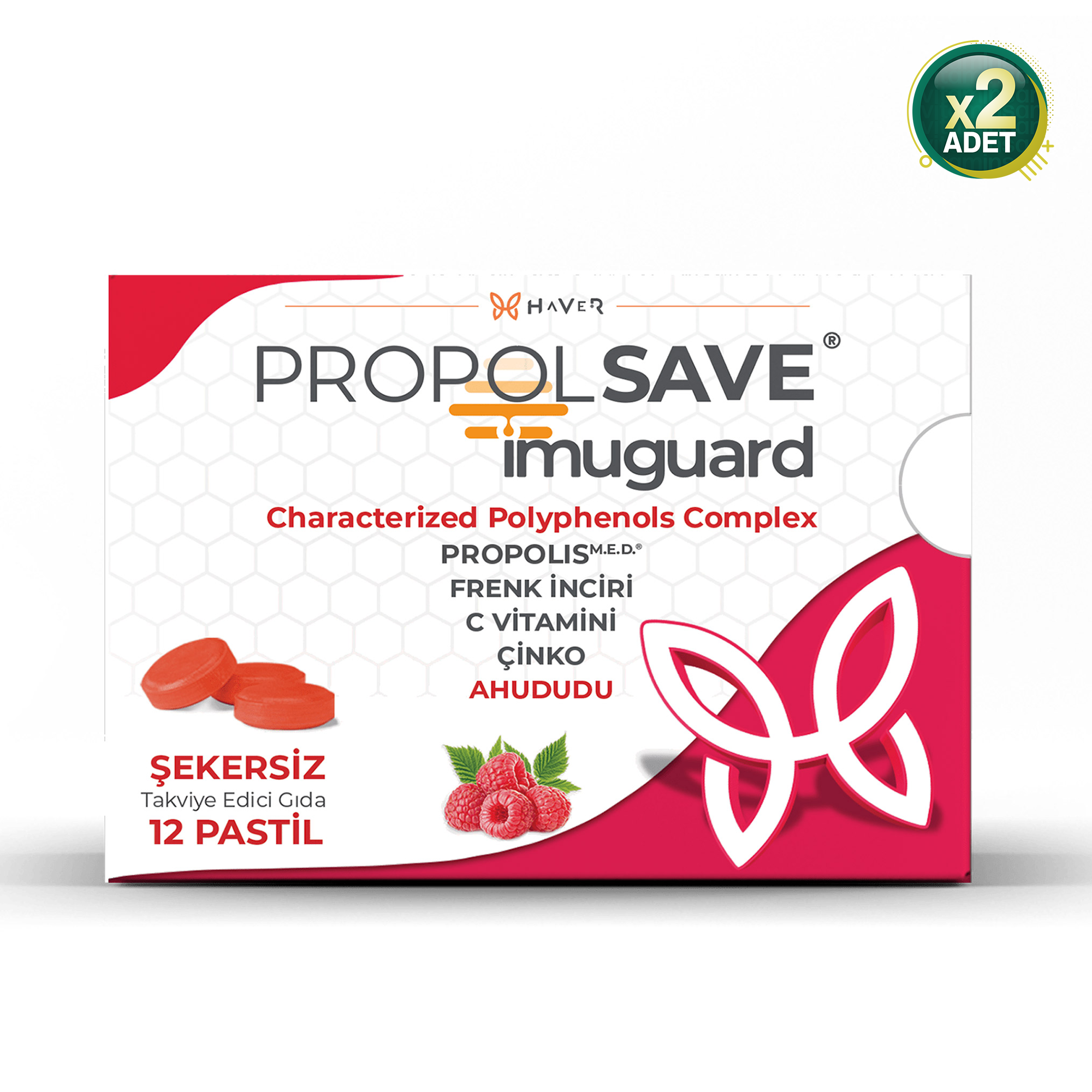 Haver Propolsave Imuguard Ahududu 12 Pastil 2 Adet