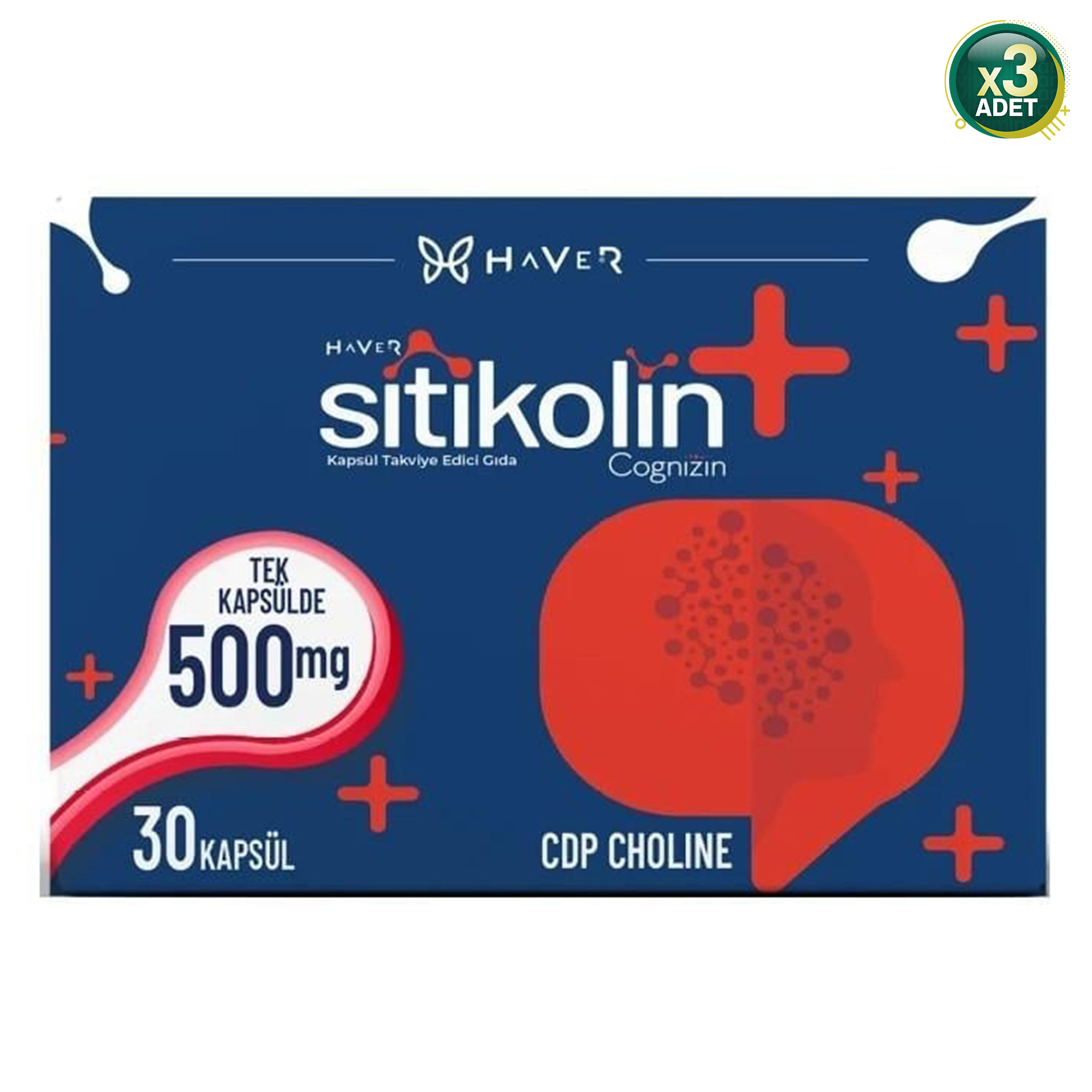 Haver Sitikolin Cognizin 500 mg 30 Kapsül 3 Adet