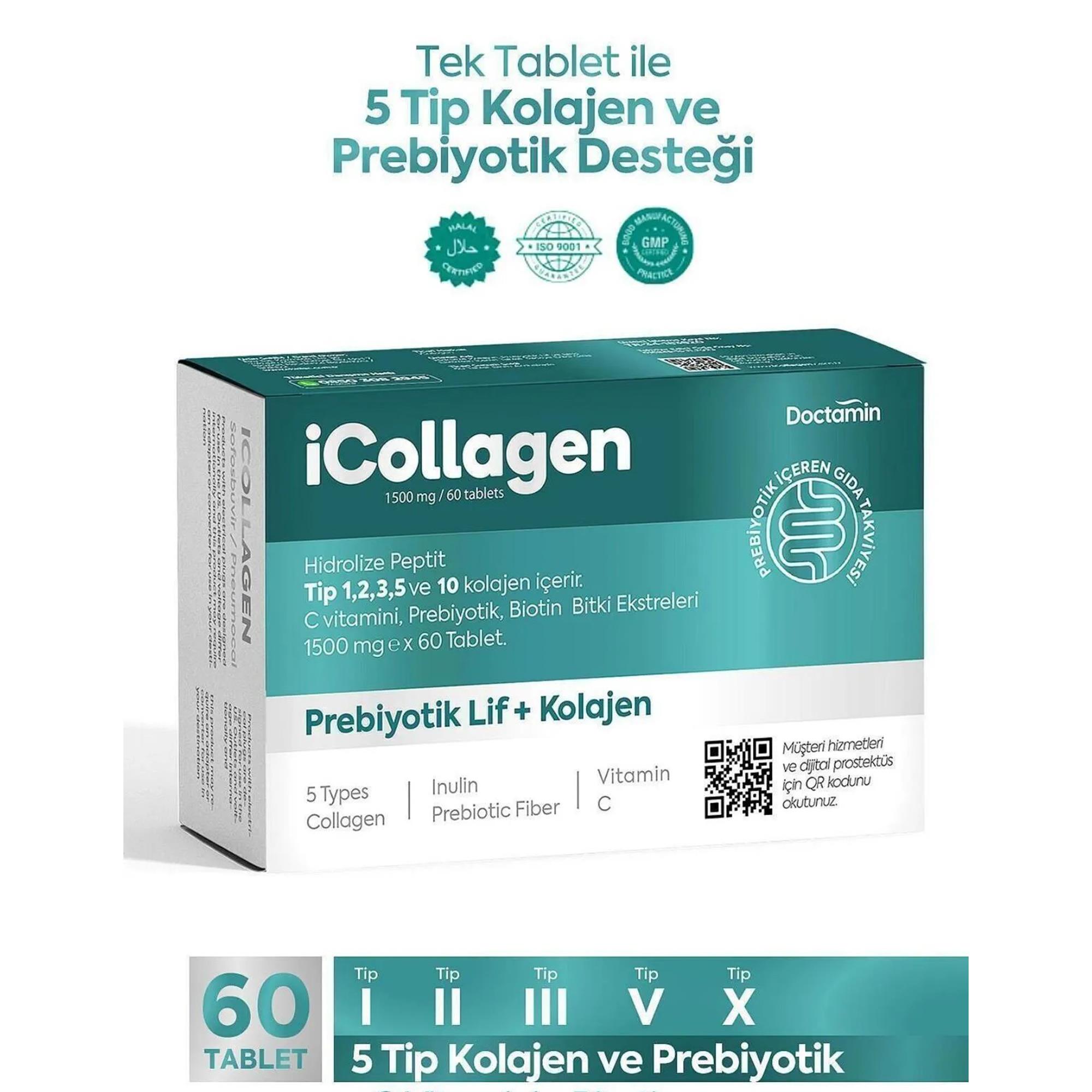 iCollagen Prebiyotik Lif ve Kolajen 60 Tablet