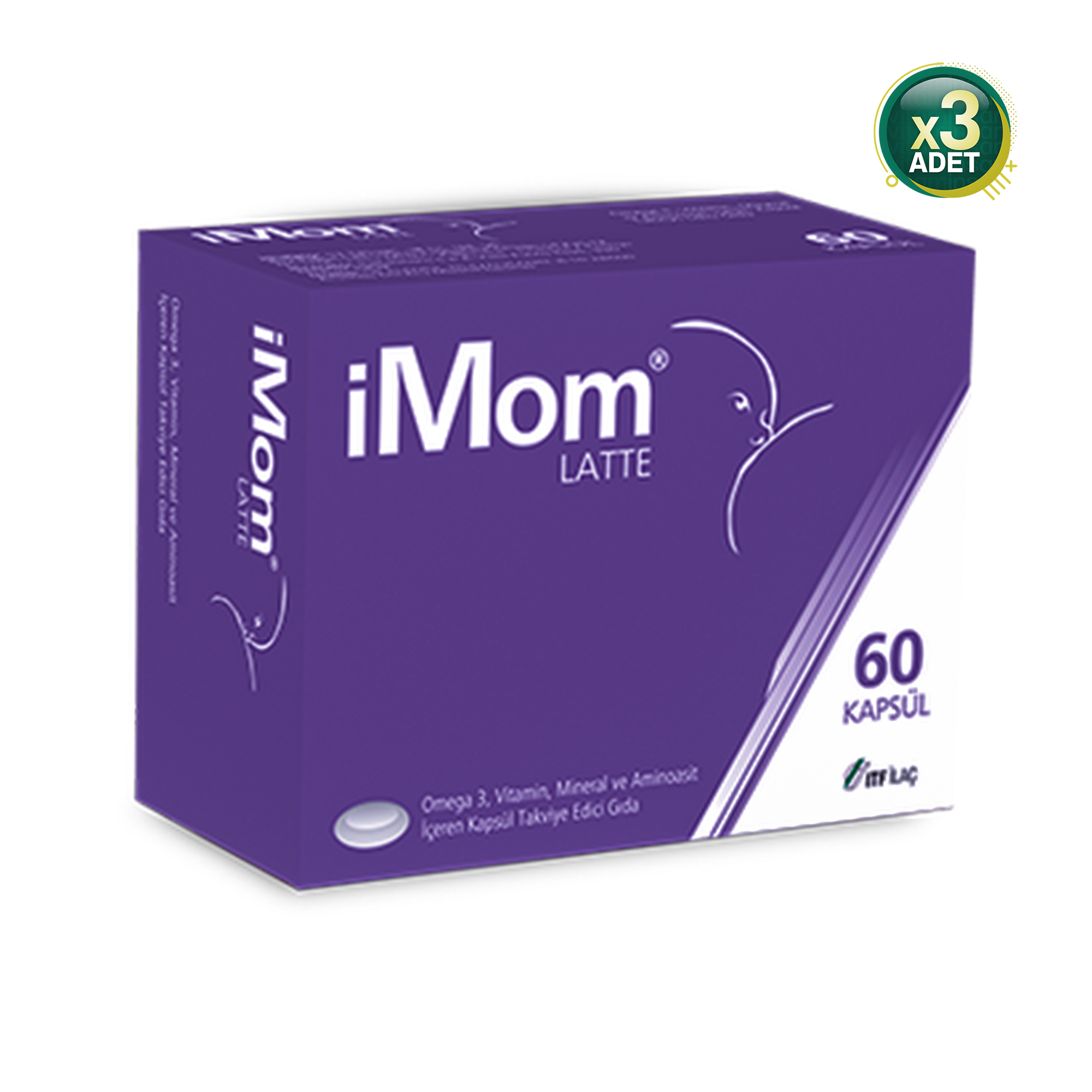 iMom Latte Omega 3 Takviye Edici Gıda 60 Kapsül 3 Adet