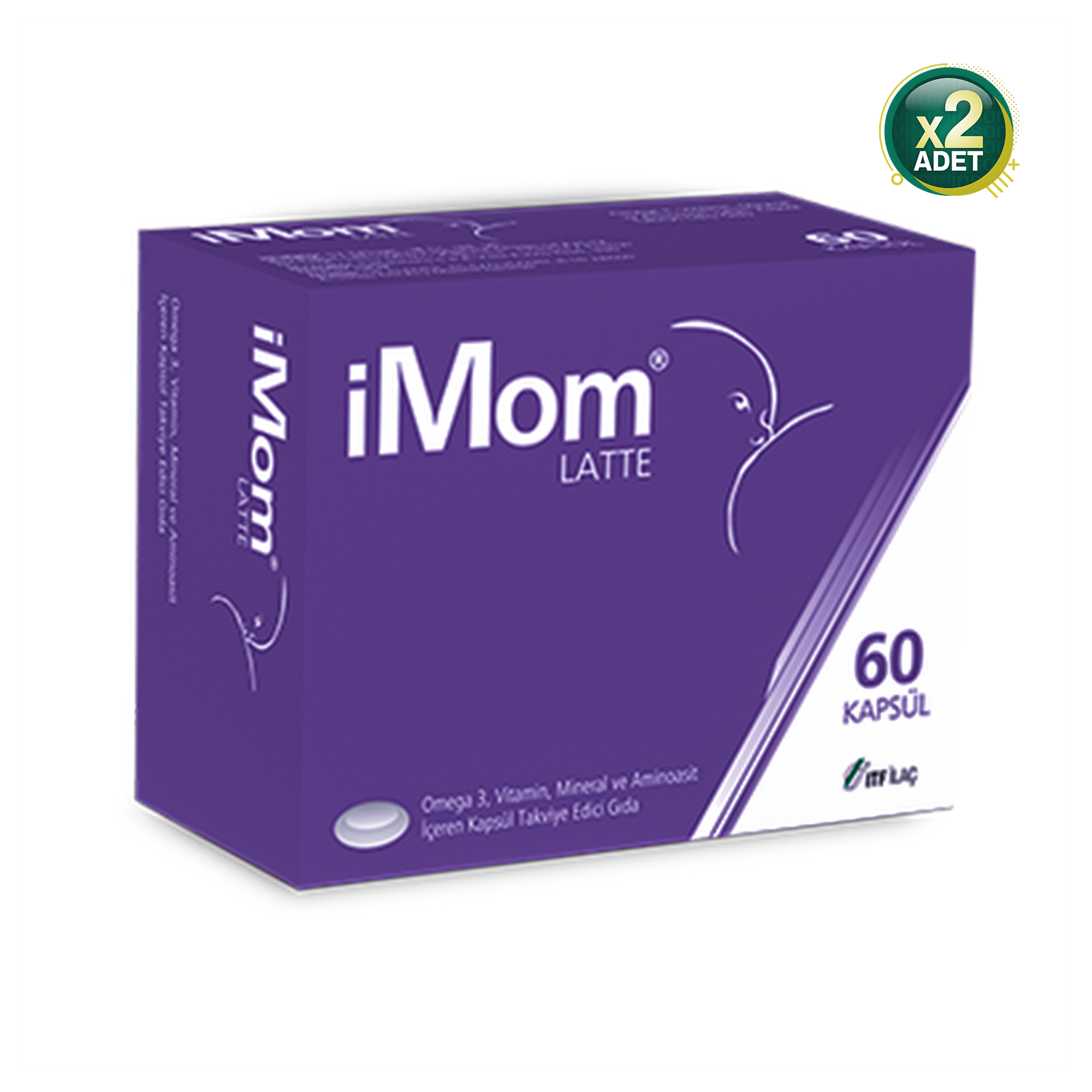 iMom Latte Omega 3 Takviye Edici Gıda 60 Kapsül 2 Adet