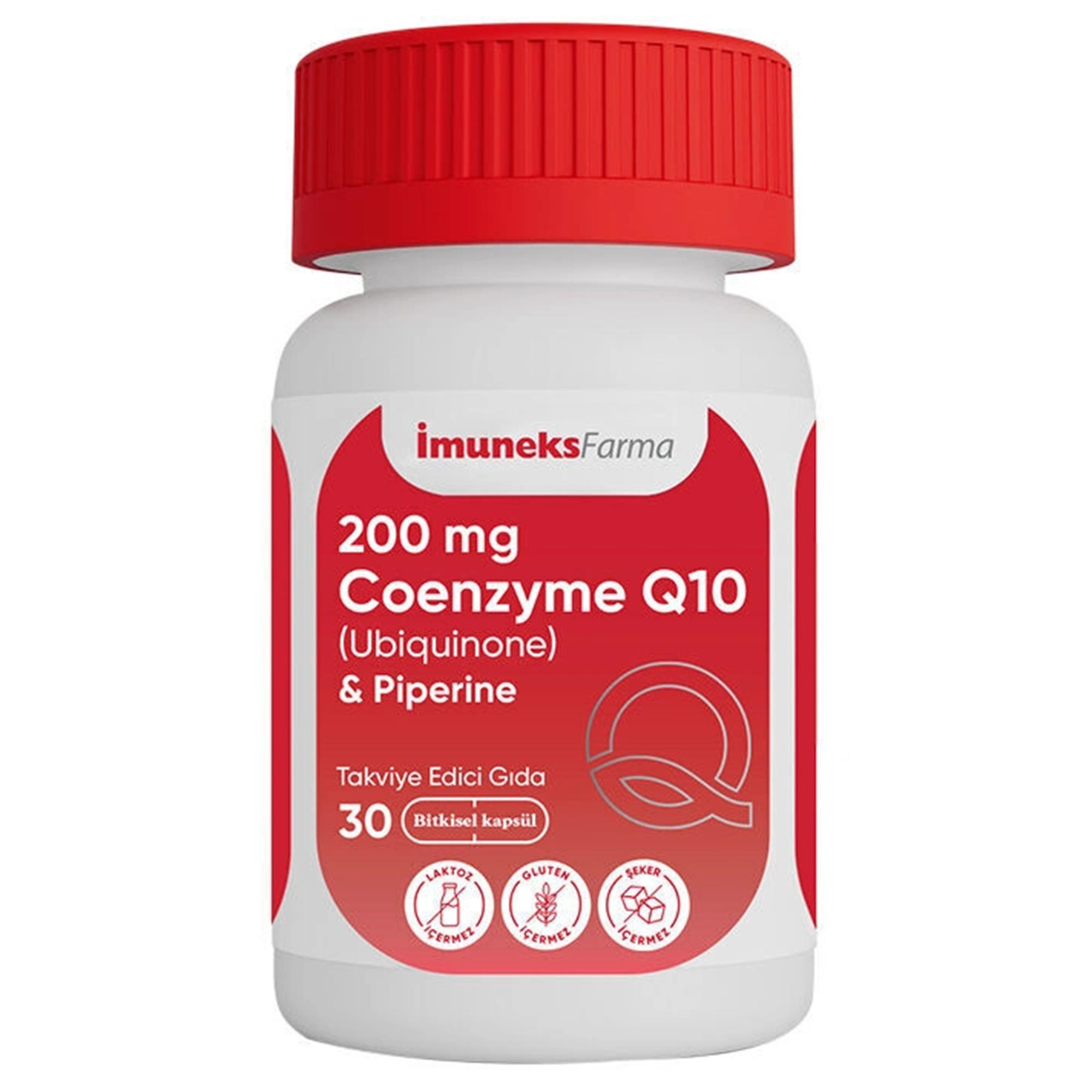 İmuneks Farma 200 mg Koenzim Q10 Takviye Edici Gıda 30 Kapsül