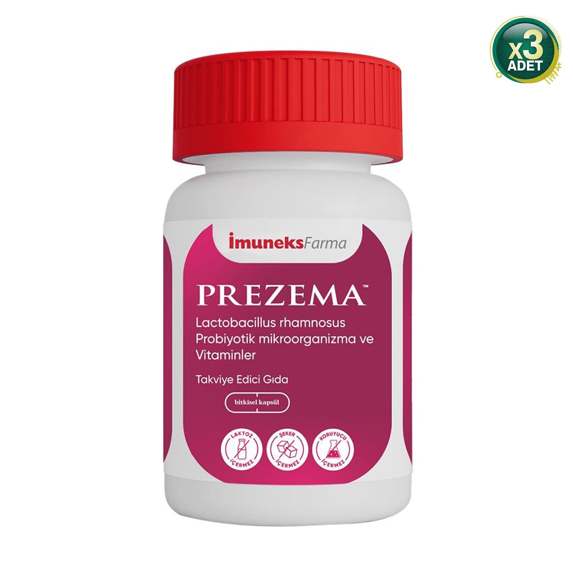 Imuneks Prezema Probiyotik Içeren 30 Kapsül - 3 Adet (90 Kapsül)