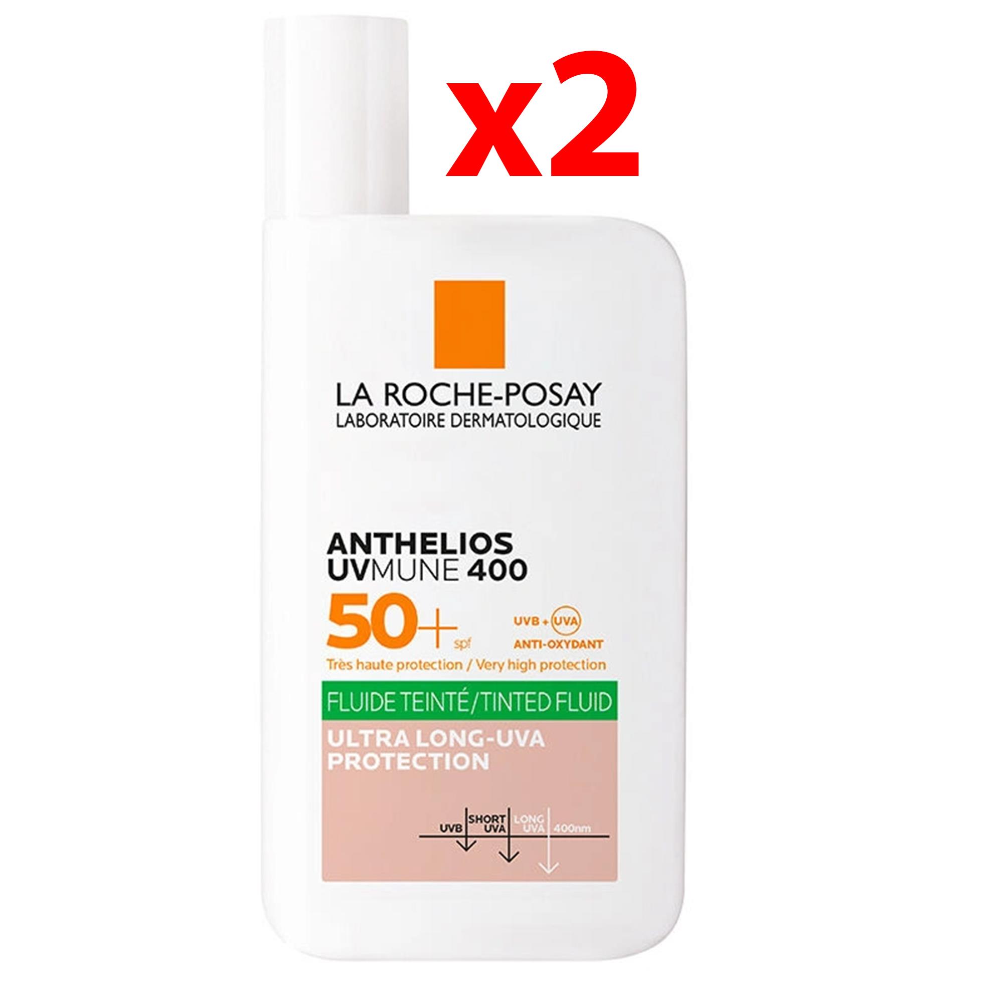 La Roche Posay Anthelios Oil Control Fluid 50+ Renkli Yüz Güneş Kremi 50 ml 2 Adet