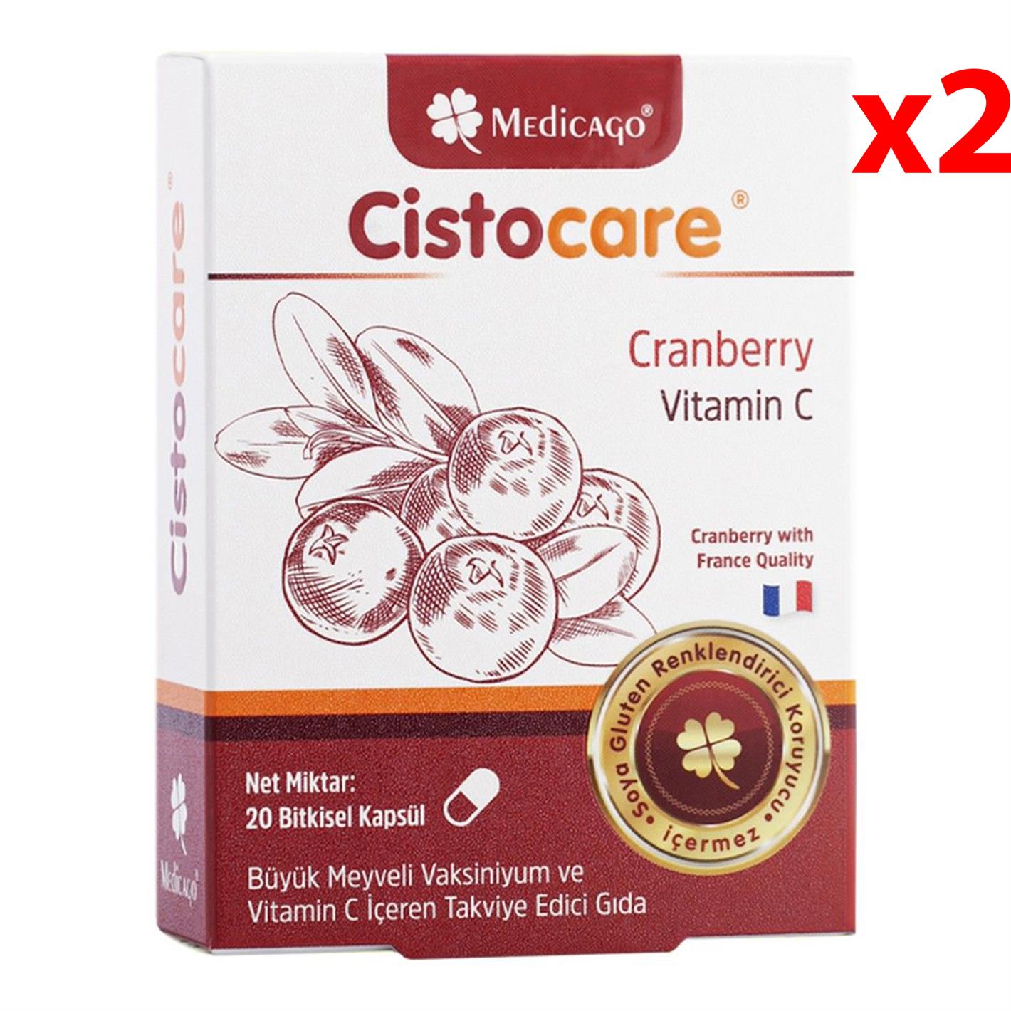 Medicago Cistocare Cranberry 20 Kapsül 2 Adet