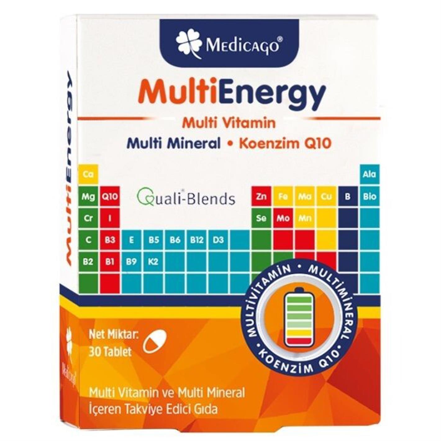 Medicago MultiEnergy Multivitamin multimineral Koenzim Q10 30 Tablet