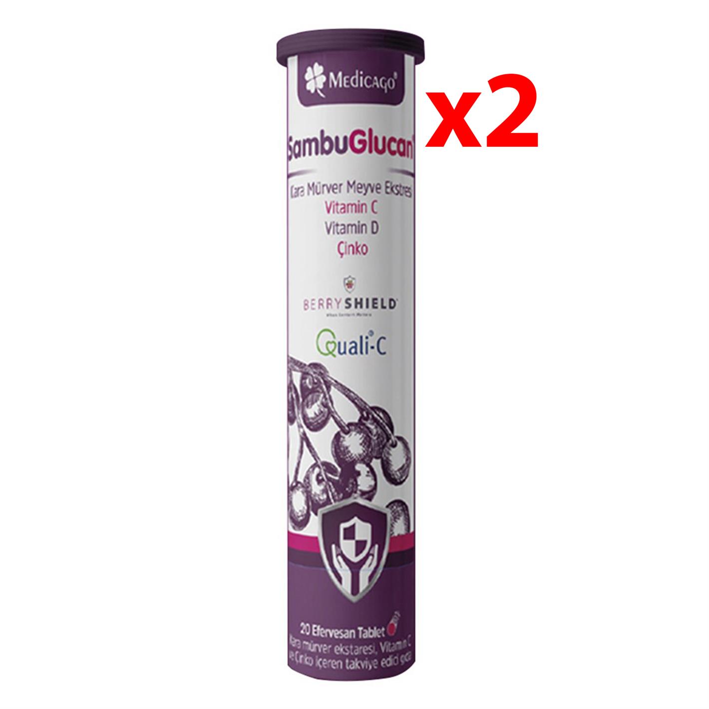 Medicago Sambuglucan Kara Mürver Efervesan 20 Tablet 2 Adet