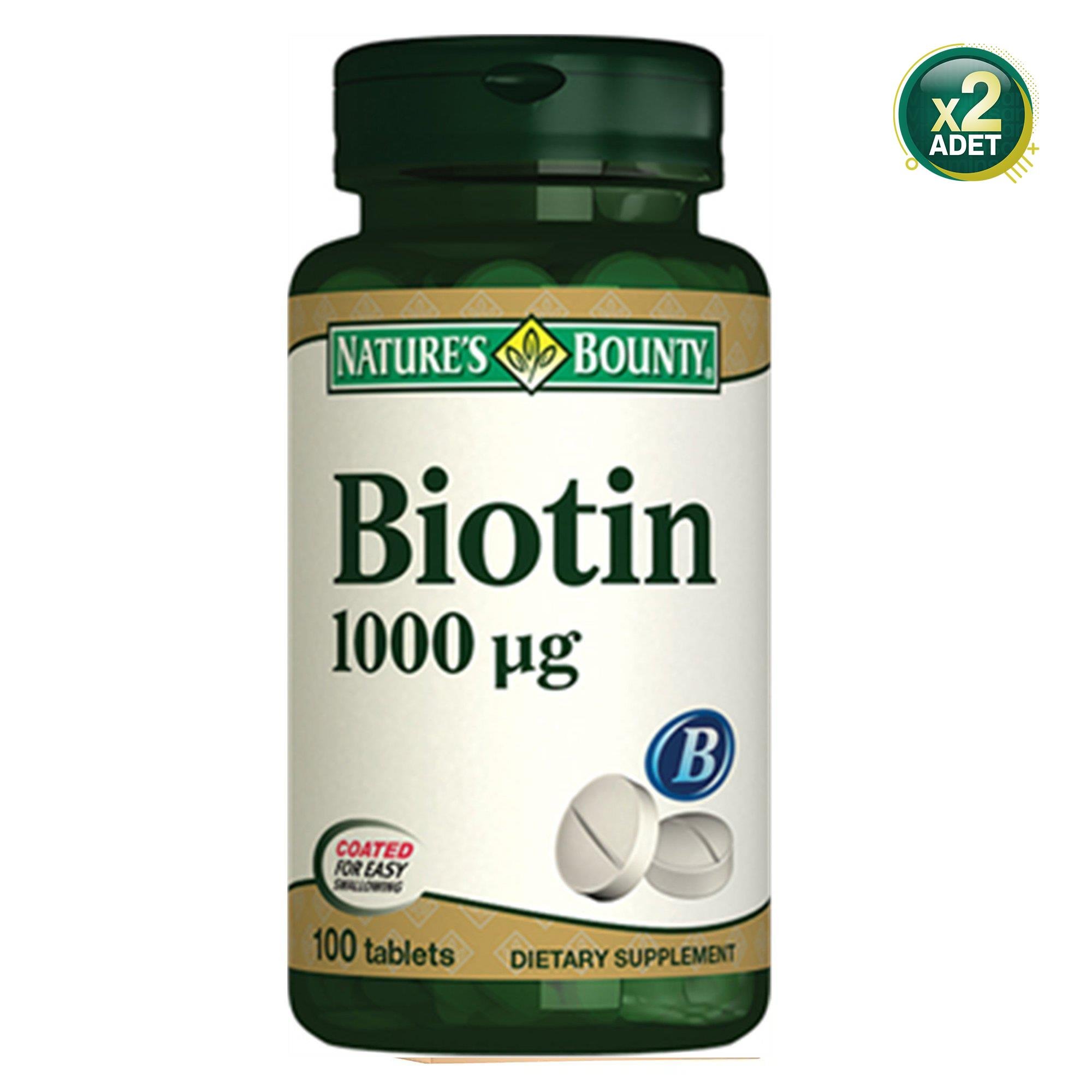 Nature's Bounty Biotin 1000 mcg 100 Tablet 2 Adet