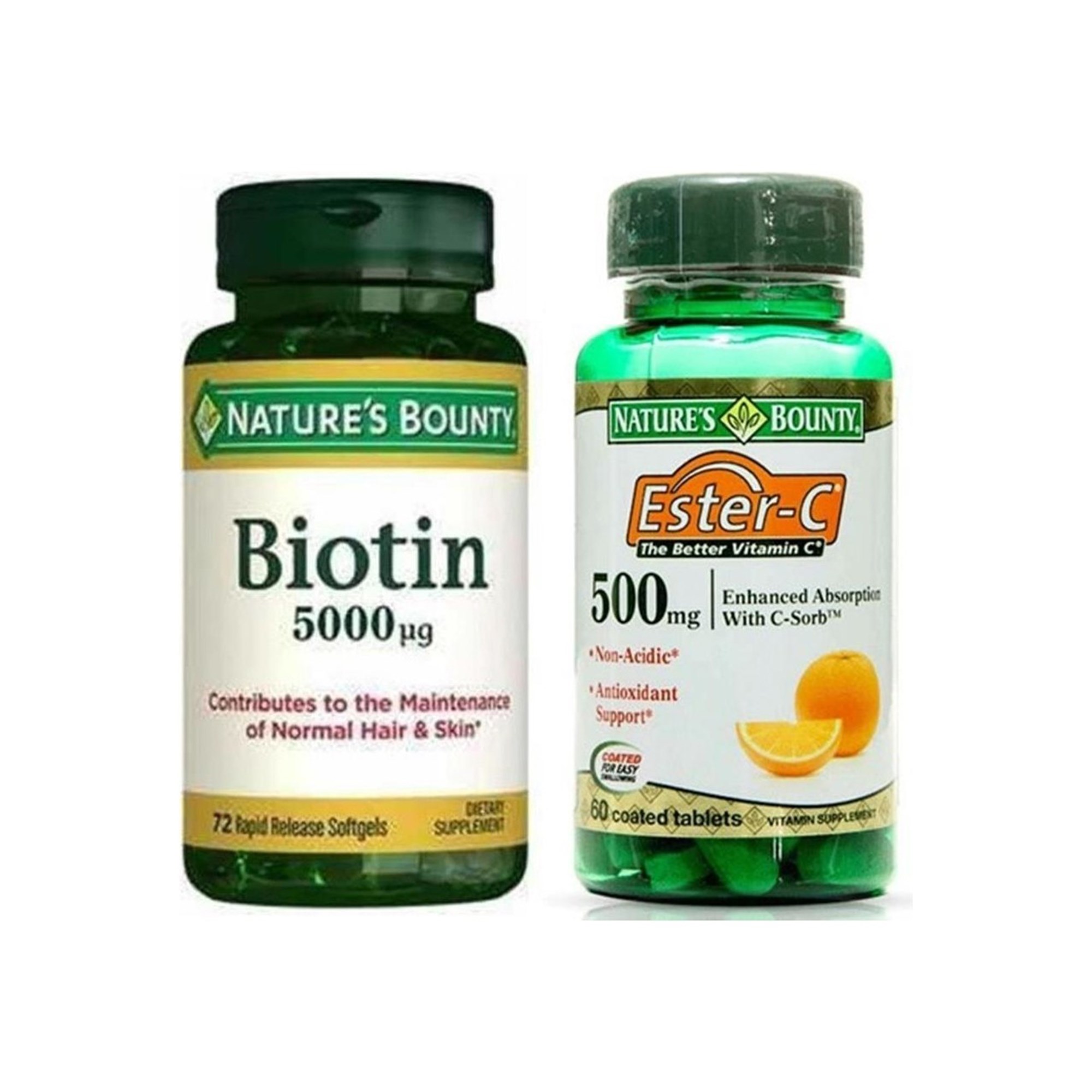Nature's Bounty Biotin 5000 Mcg 72 Kapsül+ Ester-c 500 mg 60 Tablet
