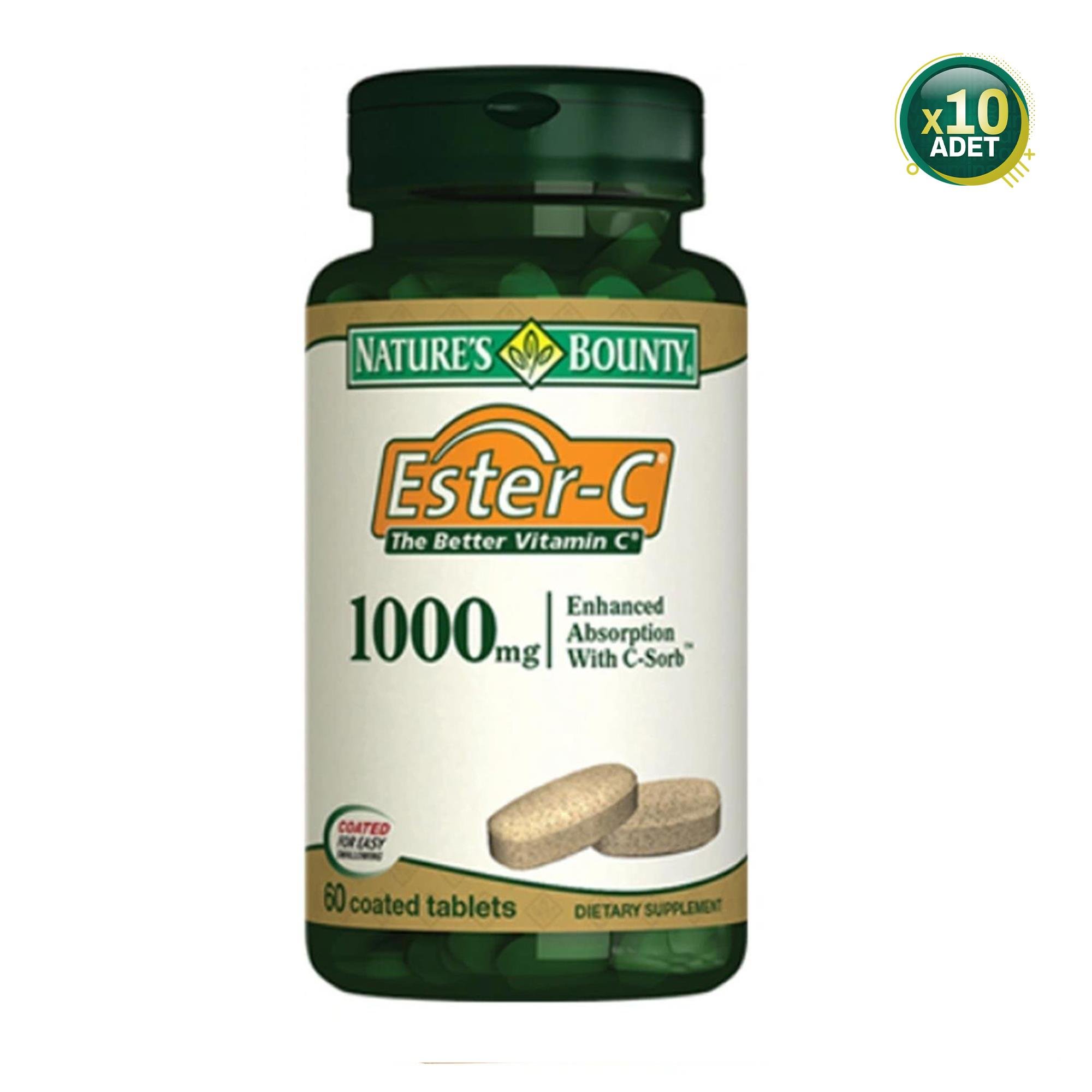 Natures Bounty Ester-C 1000 mg 60 Tablet 10 Adet