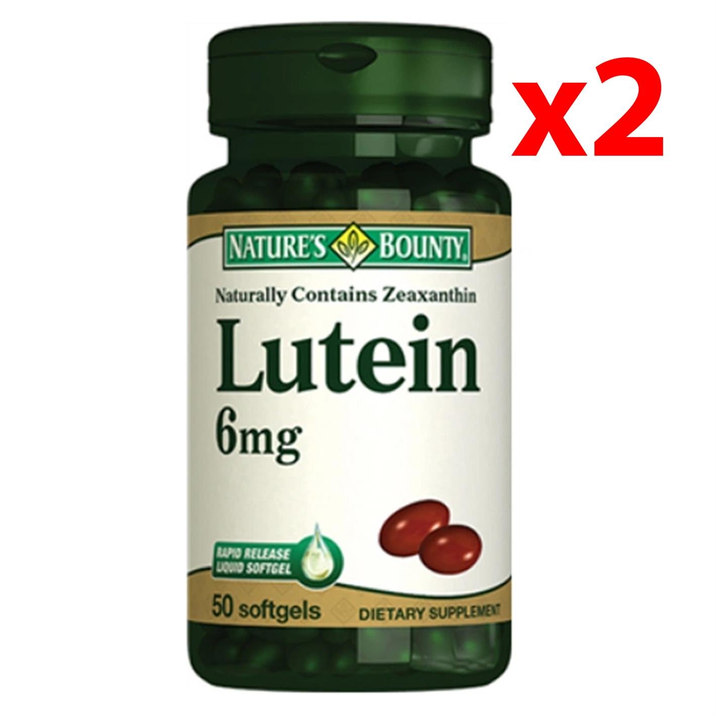 Natures Bounty Lutein 6 mg Takviye Edici Gıda 50 Kapsül 2 Adet