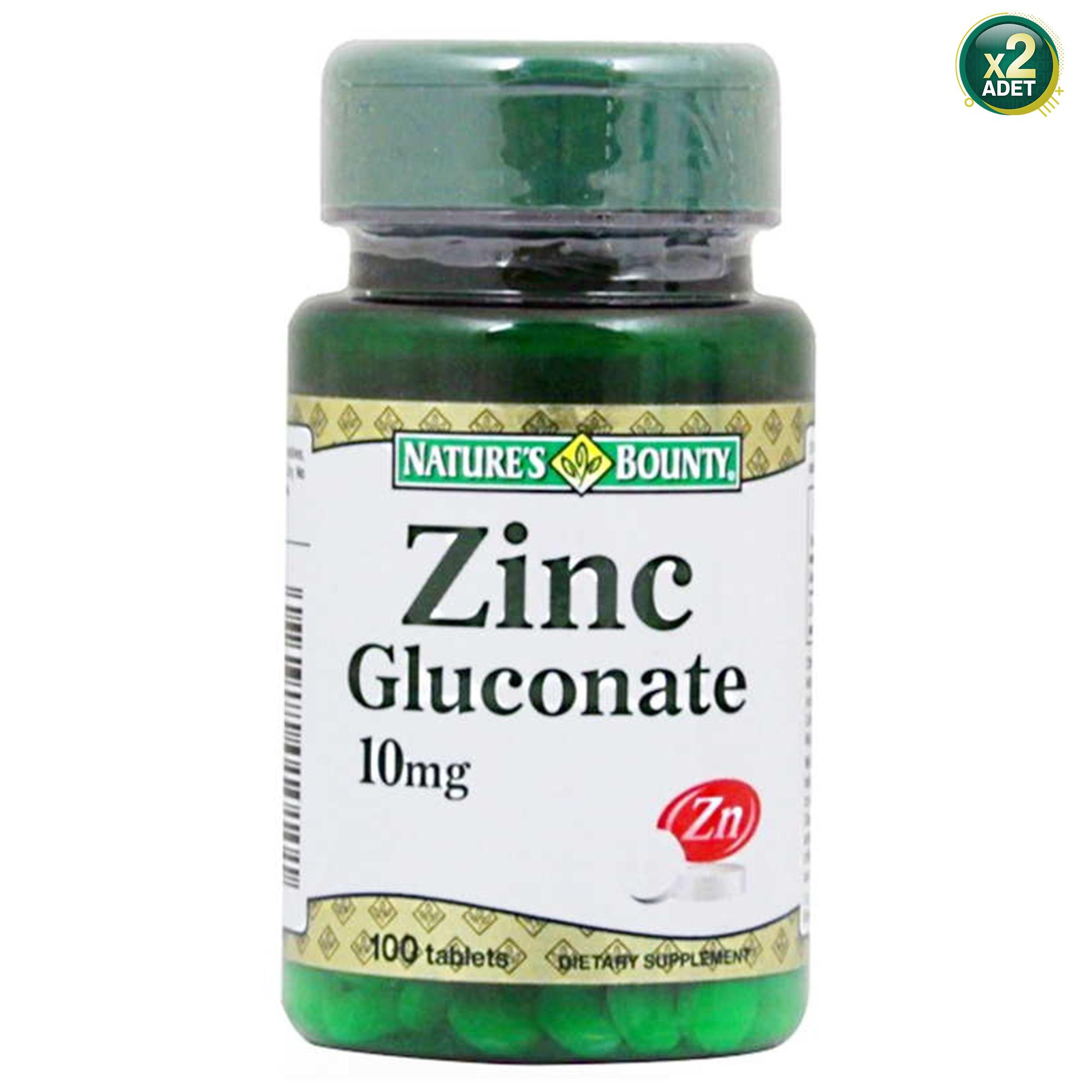 Nature's Bounty Nature's Zinc Glucanate 10 Mg 100 Tb, 2 Adet