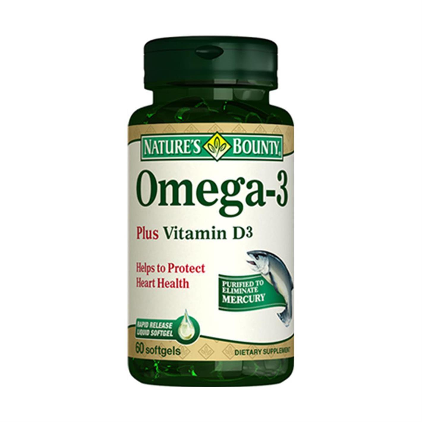 Nature's Bounty Omega-3 Plus Vitamin D3 60 Yumuşak Kapsül