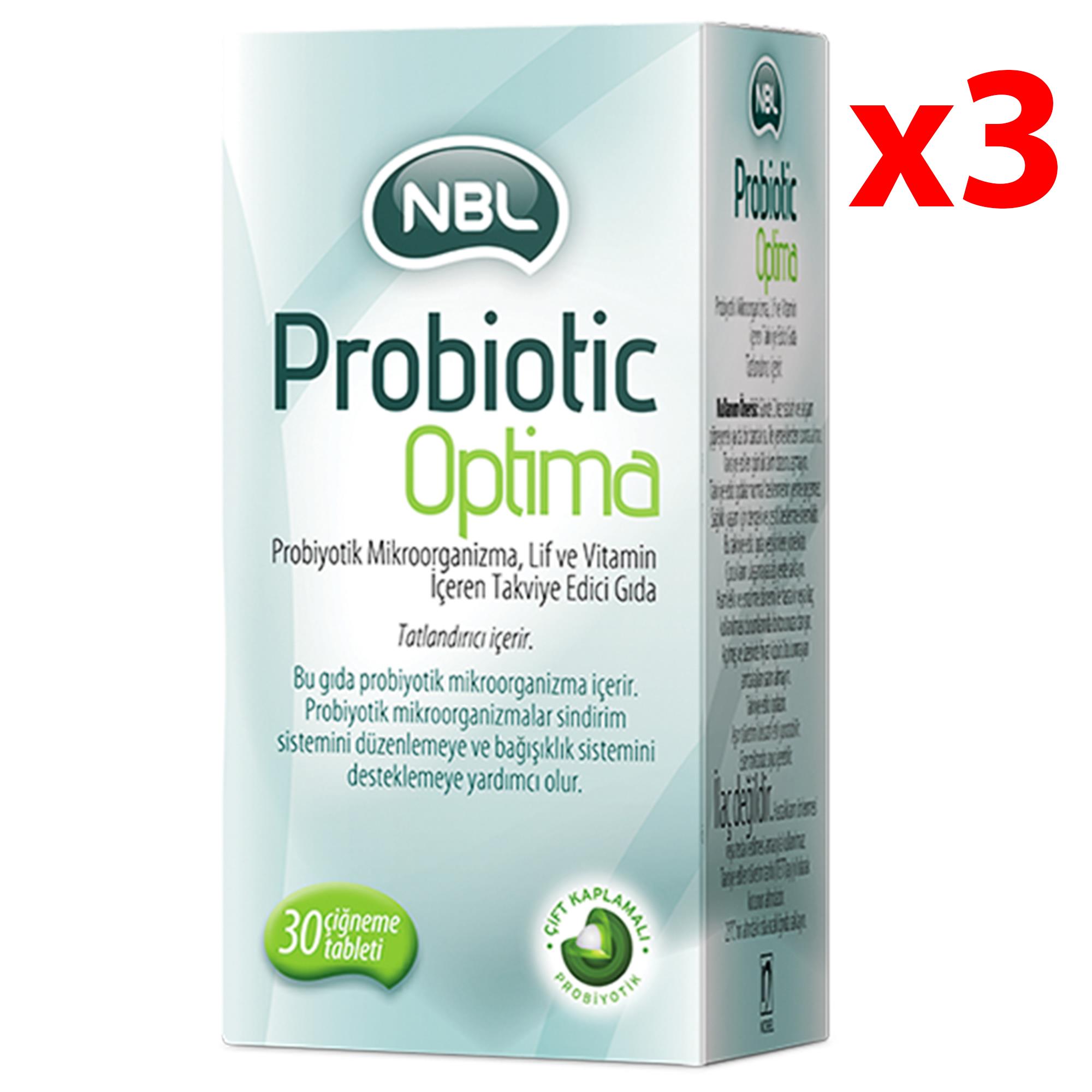 Nbl Probiotic Optima Takviye Edici Gıda 30 Tablet 3 Adet