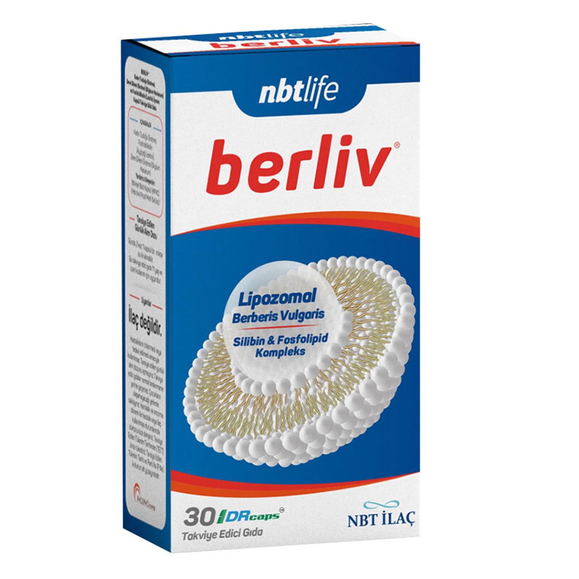 NBT İlaç Berliv Lipozomal Berberin Takviye Edici Gıda 30 Kapsül