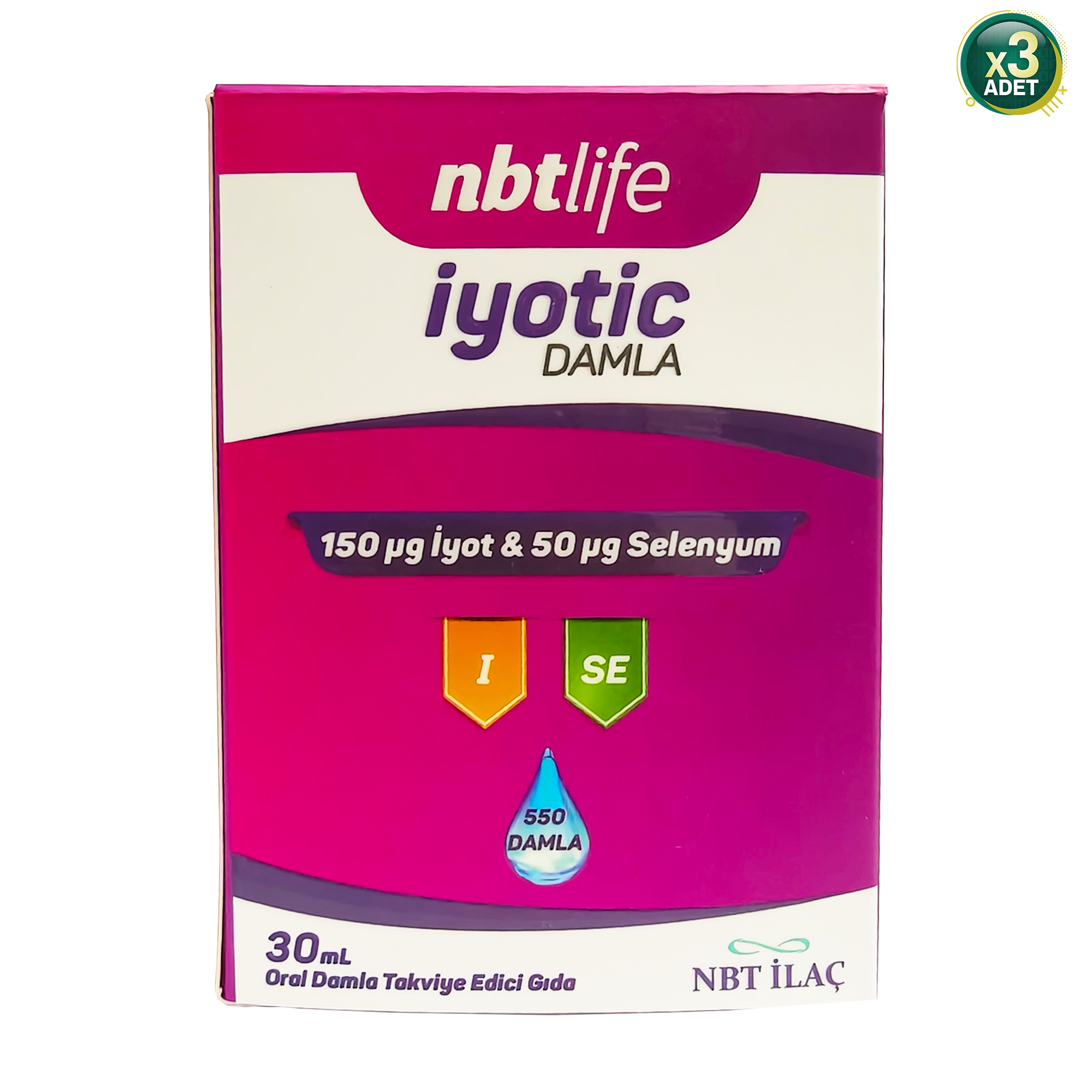 Nbt Life İyotic Damla Takviye Edici Gıda 30 ml 3 Adet