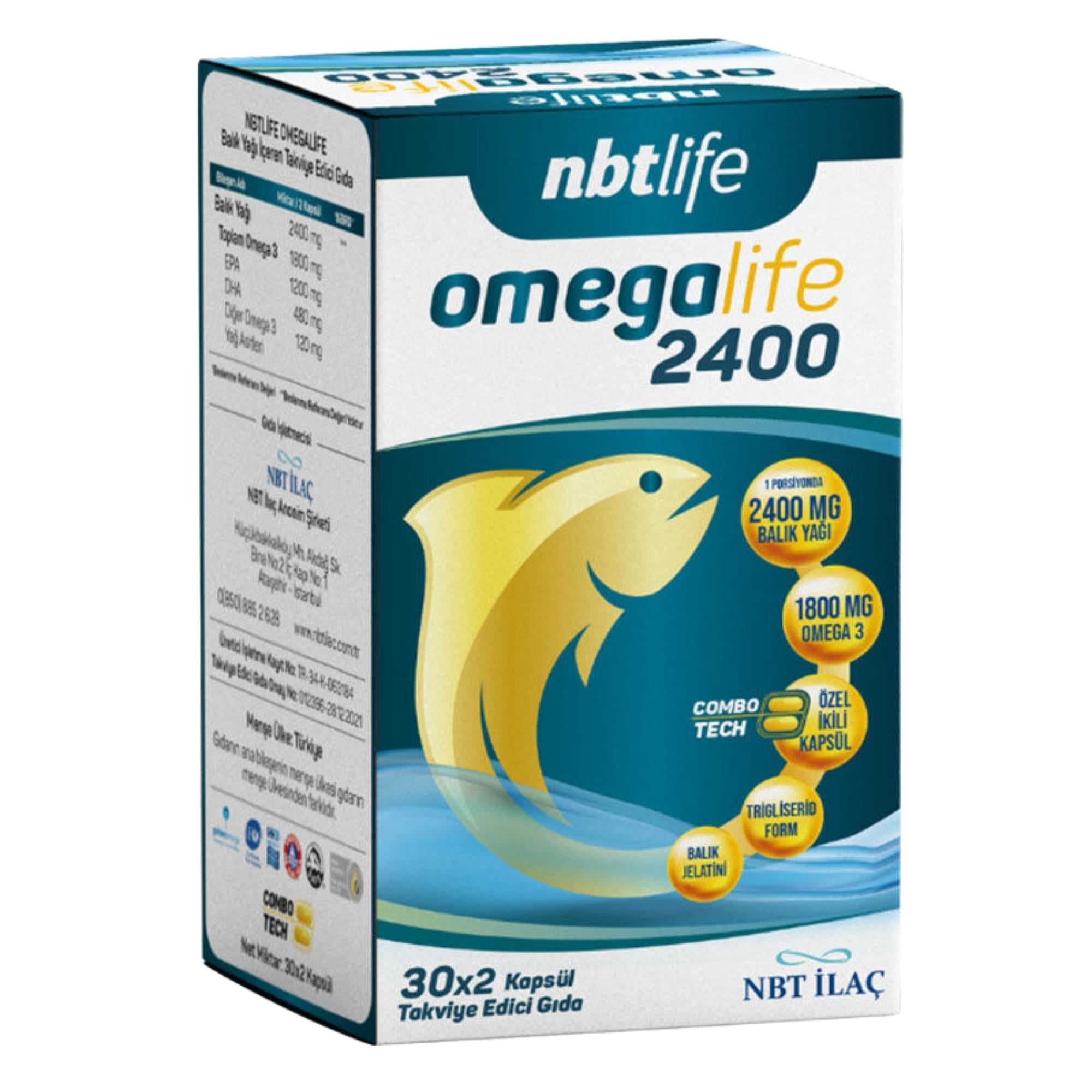 Nbt Life Omegalife 2400 mg 30x2 Kapsül