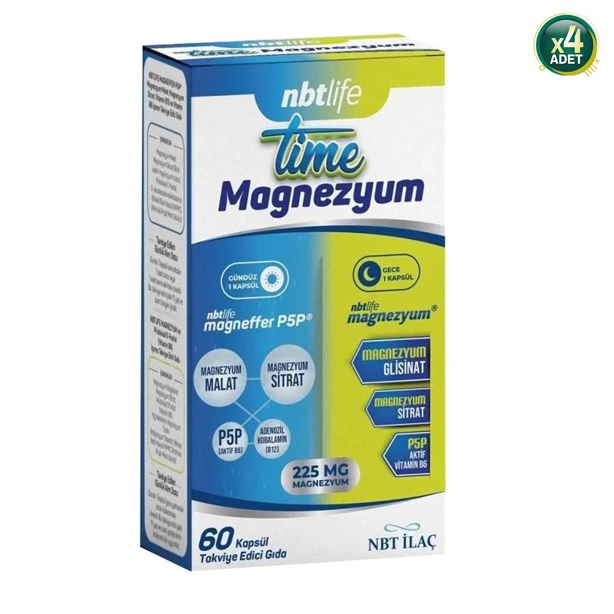 Nbt Life Time Magnezyum 60 Kapsül 4 Adet