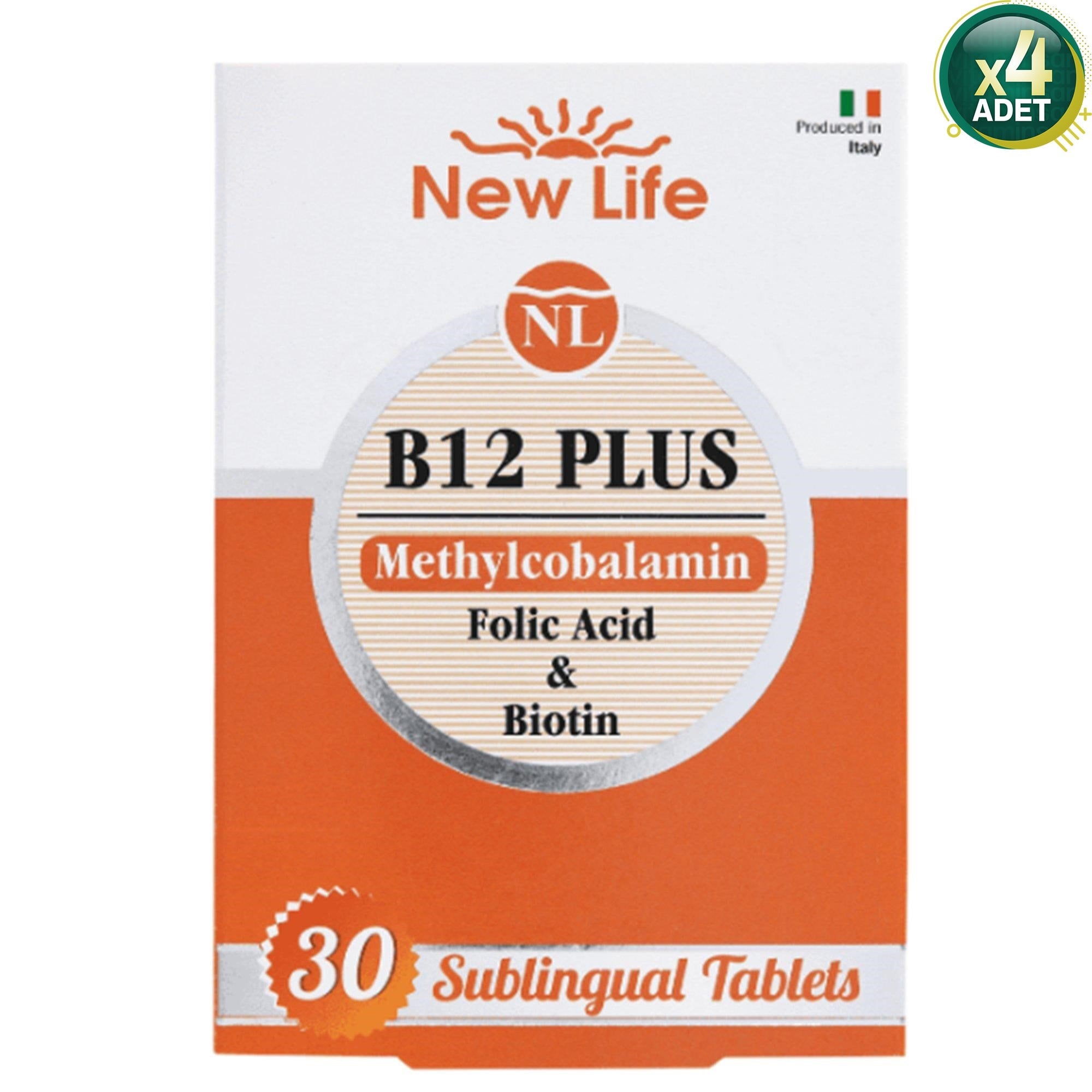 New Life B12 Plus 30 Dilaltı Tablet 4'lü