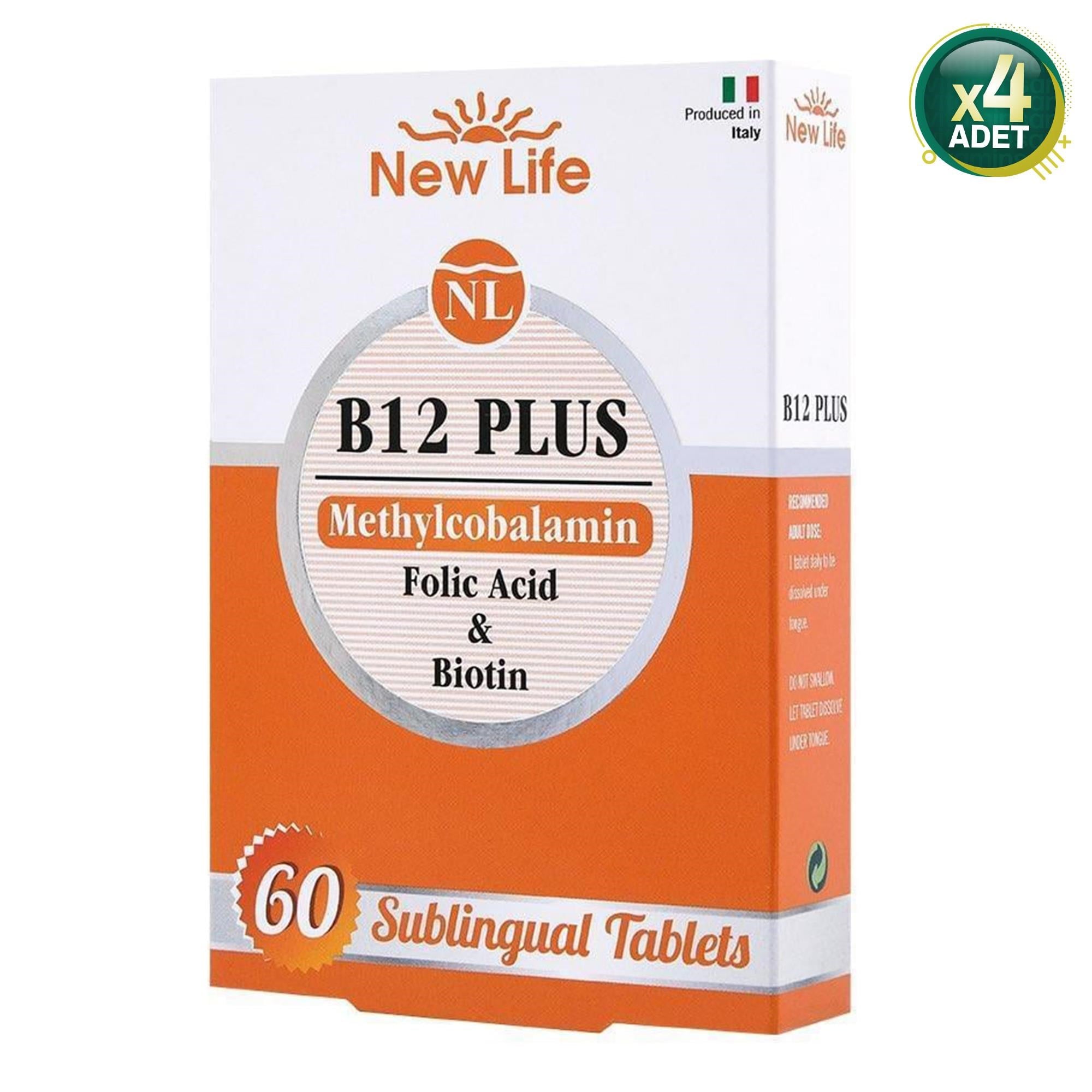 New Life B12 Plus Dilaltı 60 Tablet 4 Adet
