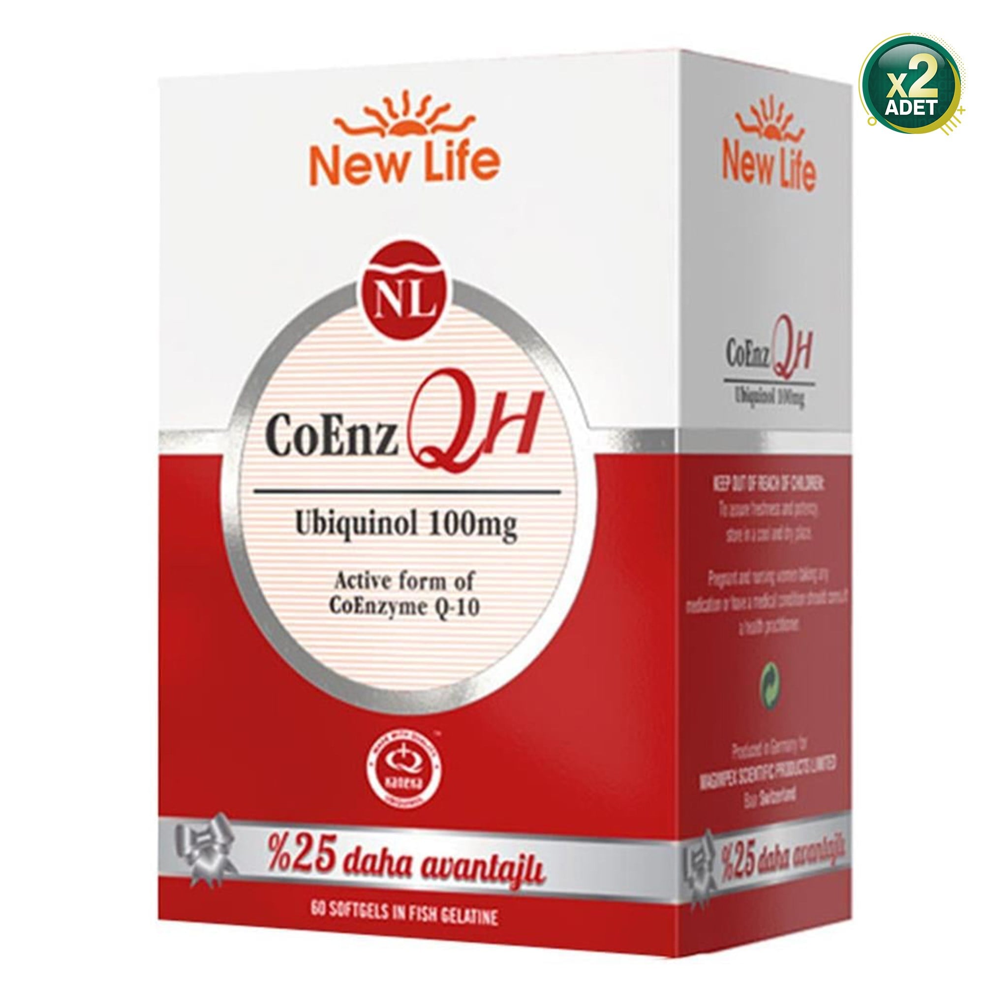 New Life Coenz QH Ubiquinol 60 Kapsül 2'li Paket