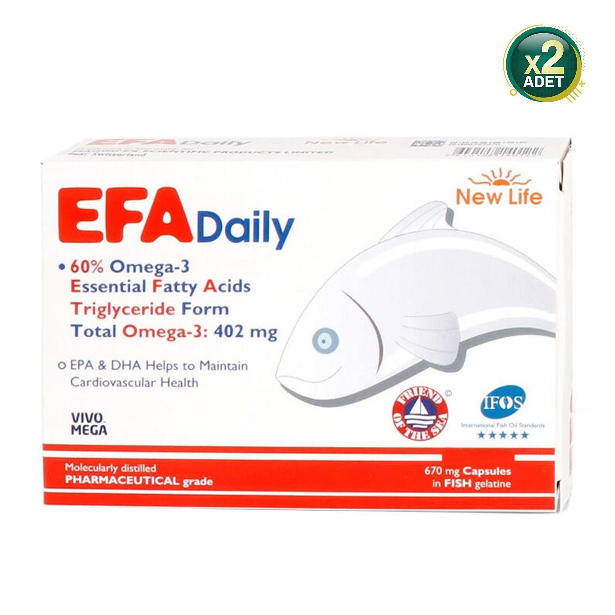 New Life Efa Daily Omega 3 Balık Yağı 60 Kapsül 2 Adet