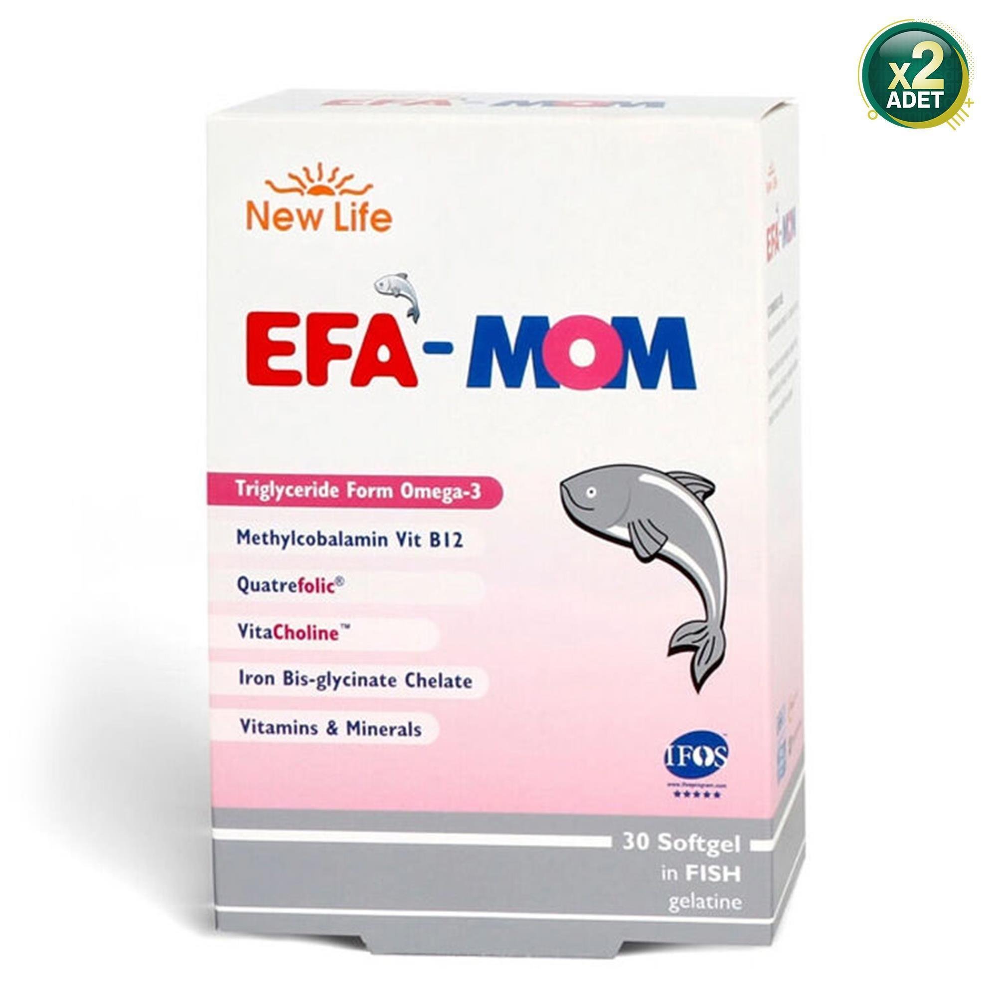 New Life Efa Mom Omega 3 Balık Yağı 30 Kapsül 2 Adet