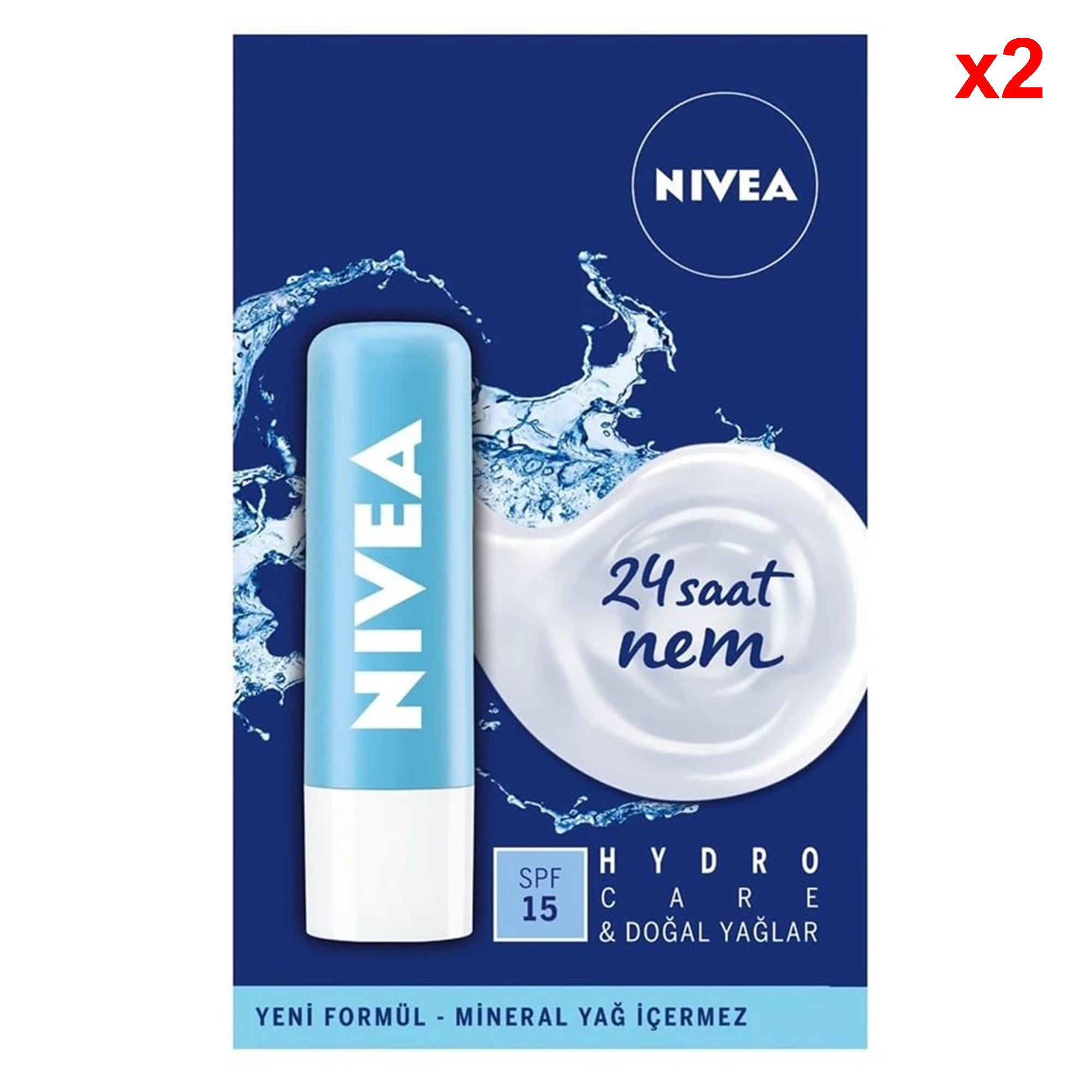 Nivea Hydro Care Dudak Bakım Kremi 4.8 gr 2 Adet