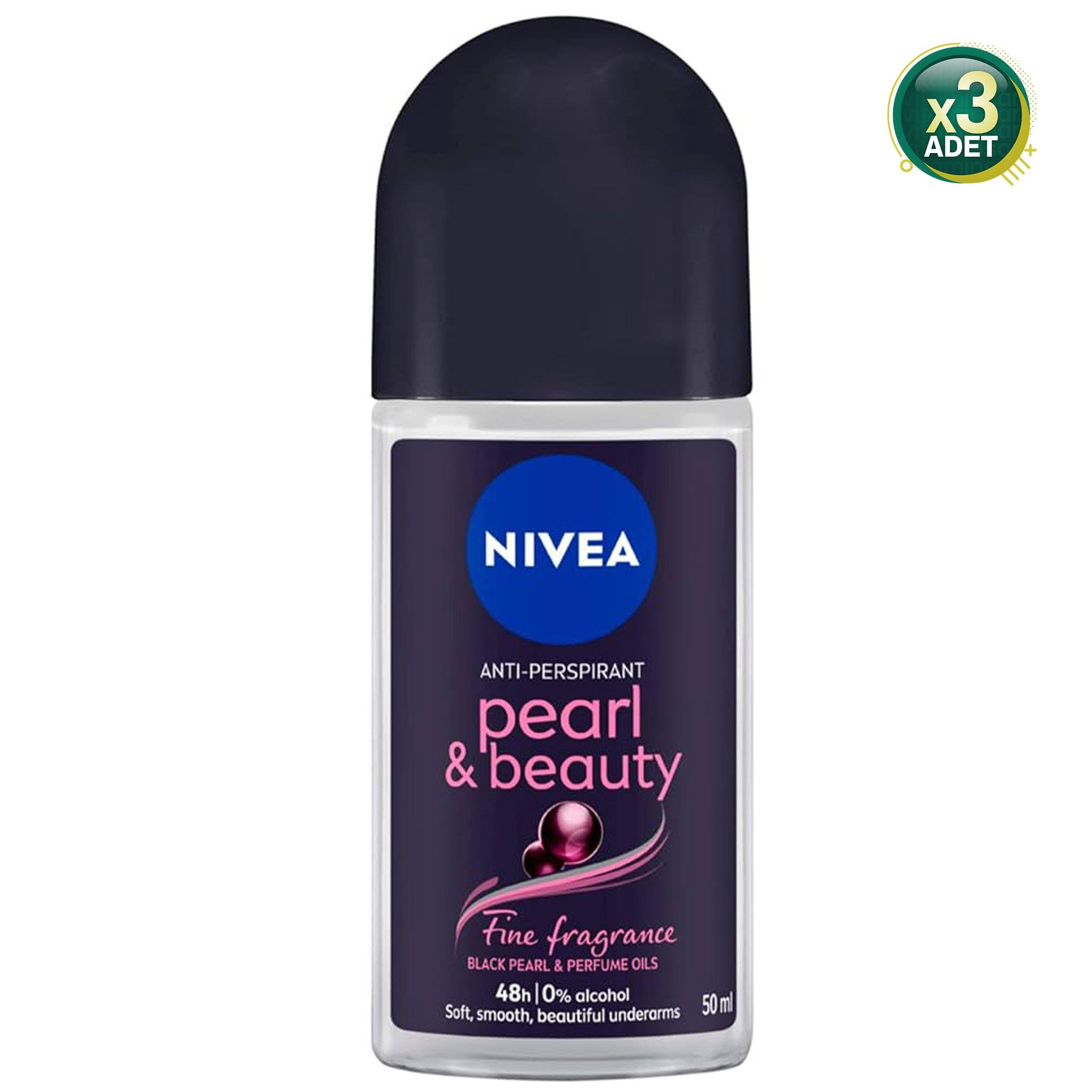 Nivea Pearl & Beauty Black Kadın Roll-On Deodorant 50 ml 3 Adet