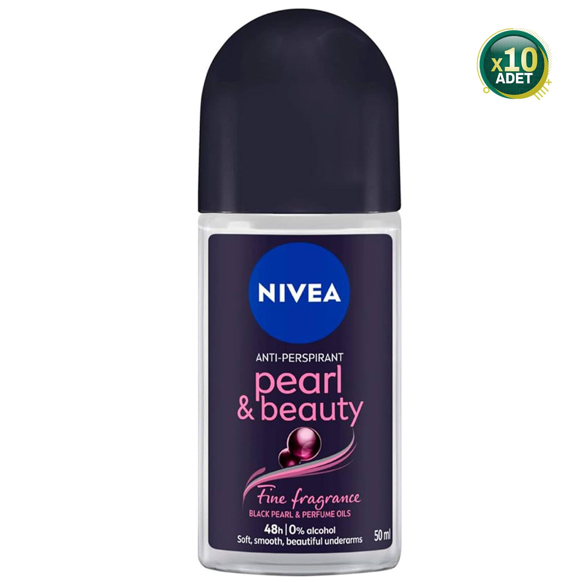 Nivea Pearl & Beauty Black Kadın Roll-On Deodorant 50 ml 10 Adet