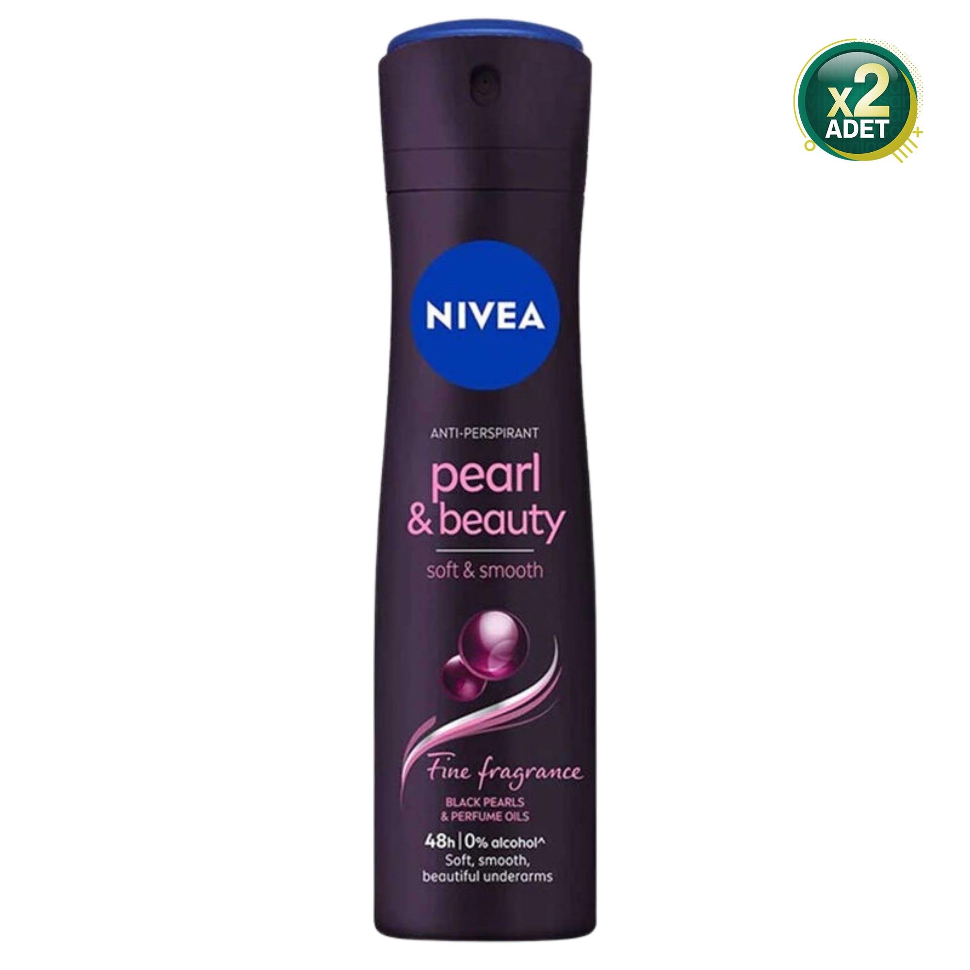 Nivea Pearl & Beauty Fine Fragrance Kadın Deodorant Sprey 150 ml 2 Adet