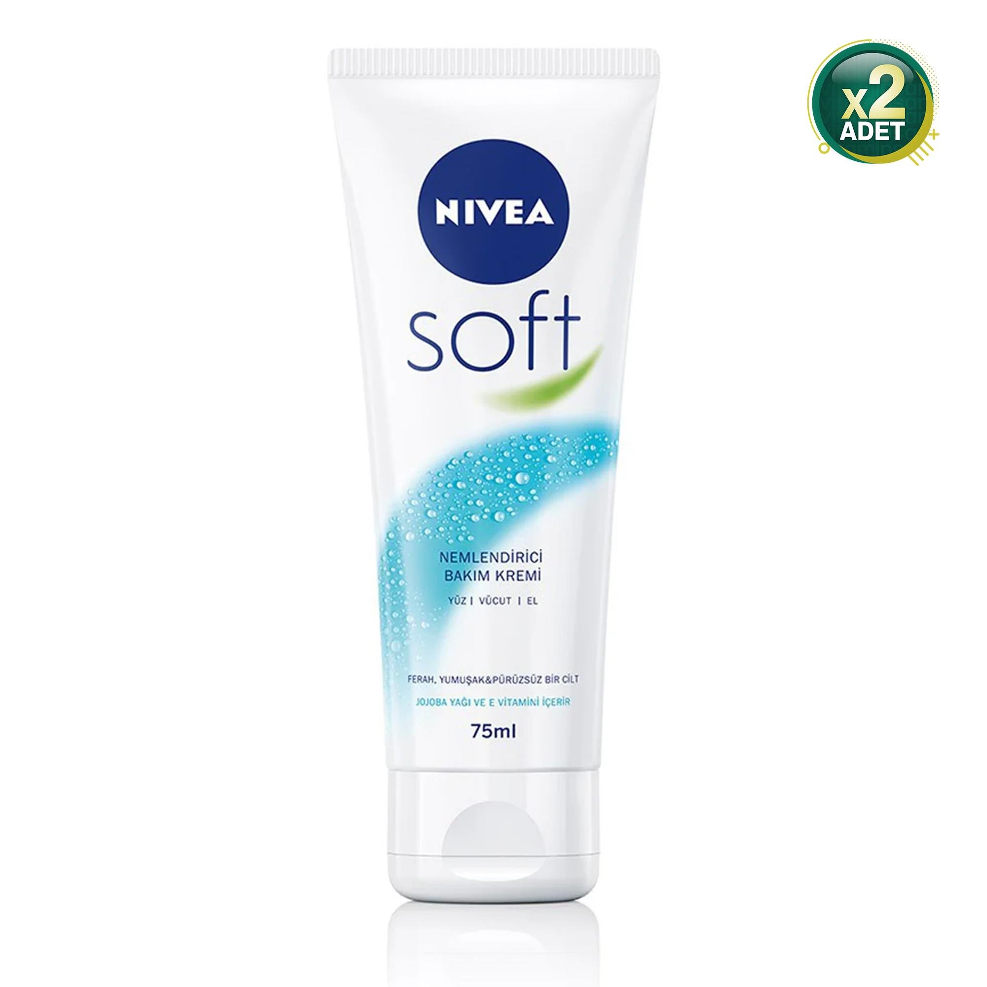 Nivea Soft Tüp Nemlendirici Bakım Kremi 75 ml 2 Adet